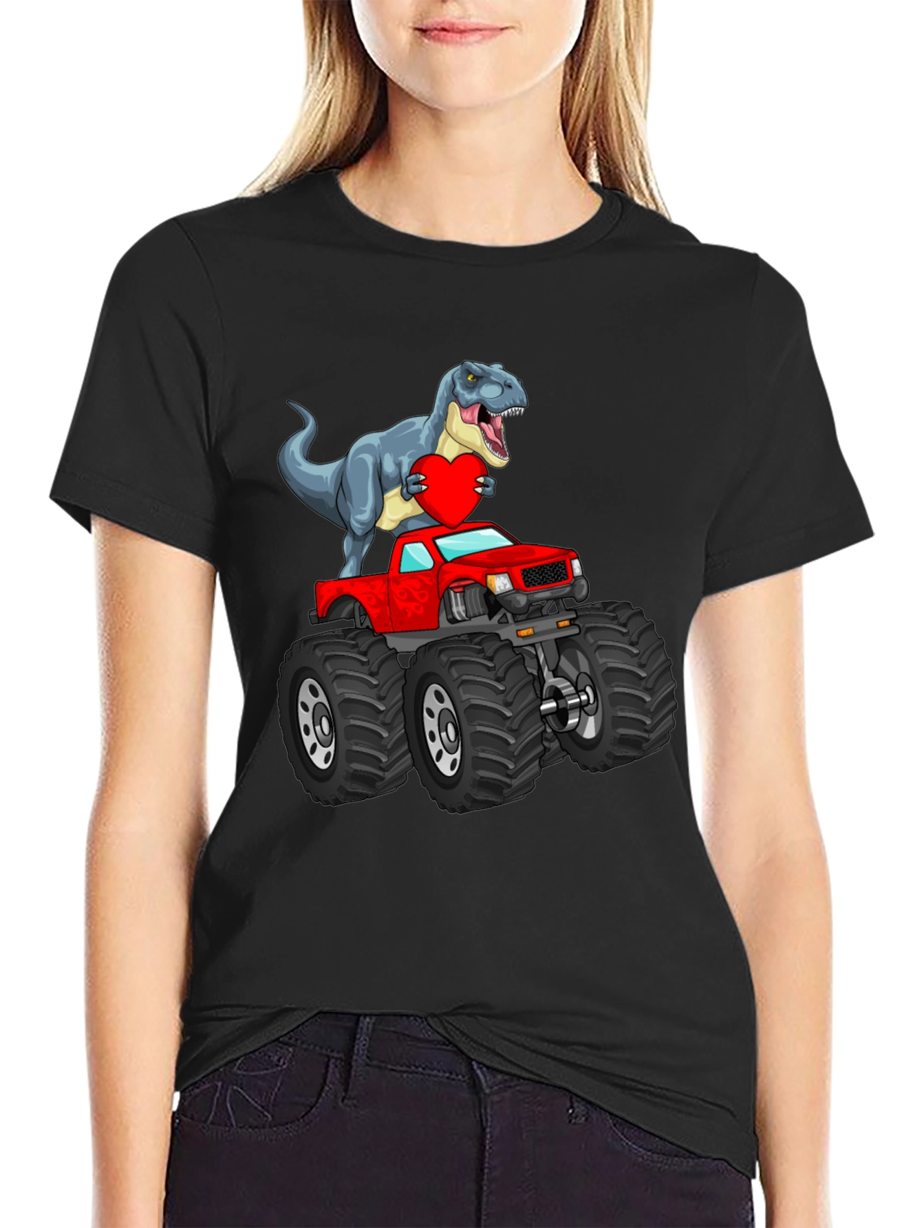 Dino Monster Truck T-Shirt - Valentines Day Gift