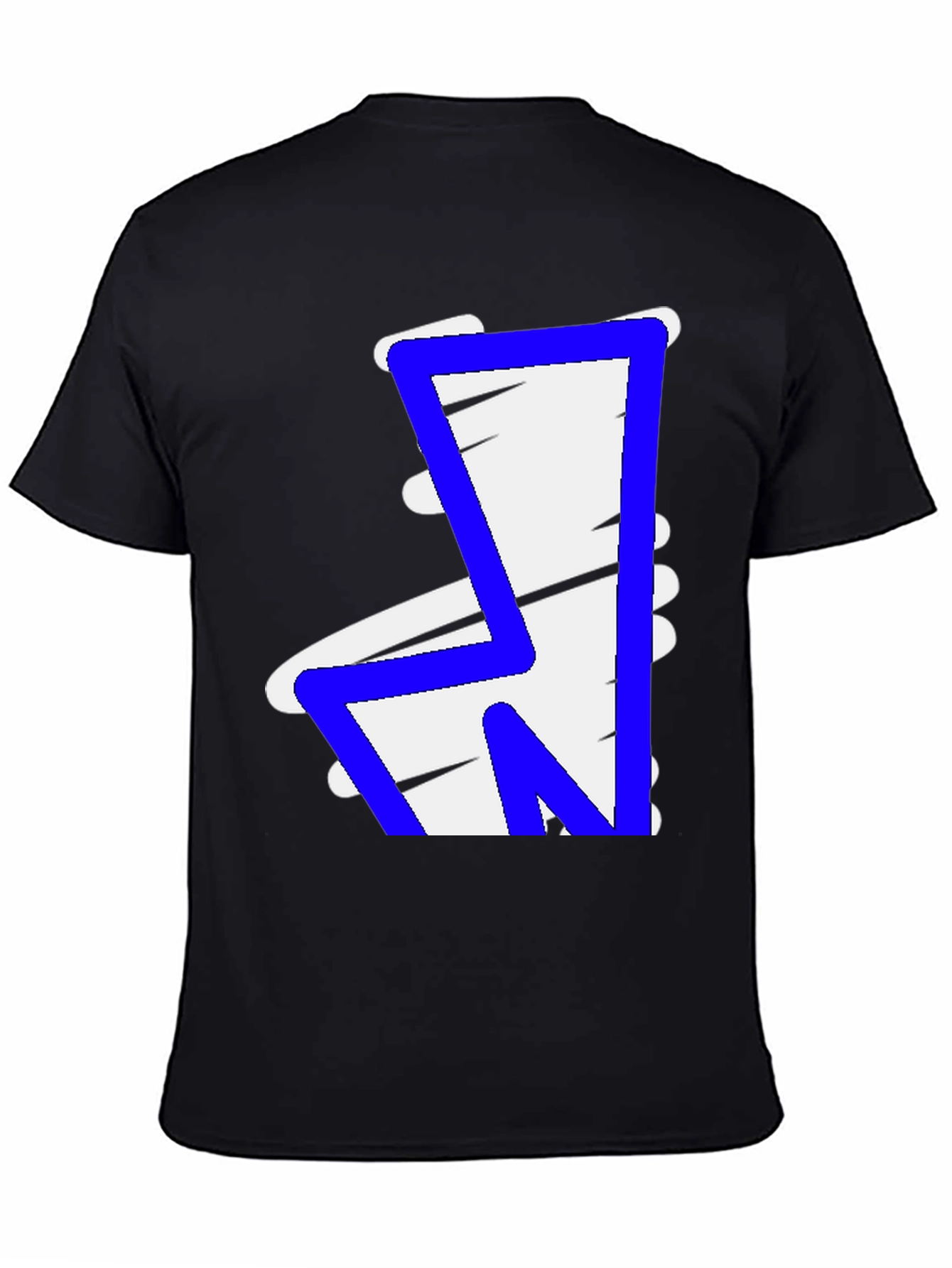 Bold Graphic Tee - Abstract Blue & White Design