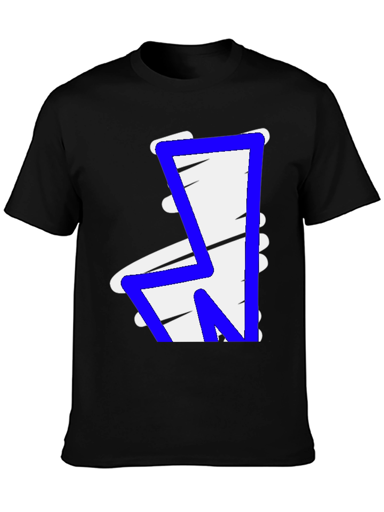Bold Graphic Tee - Abstract Blue & White Design