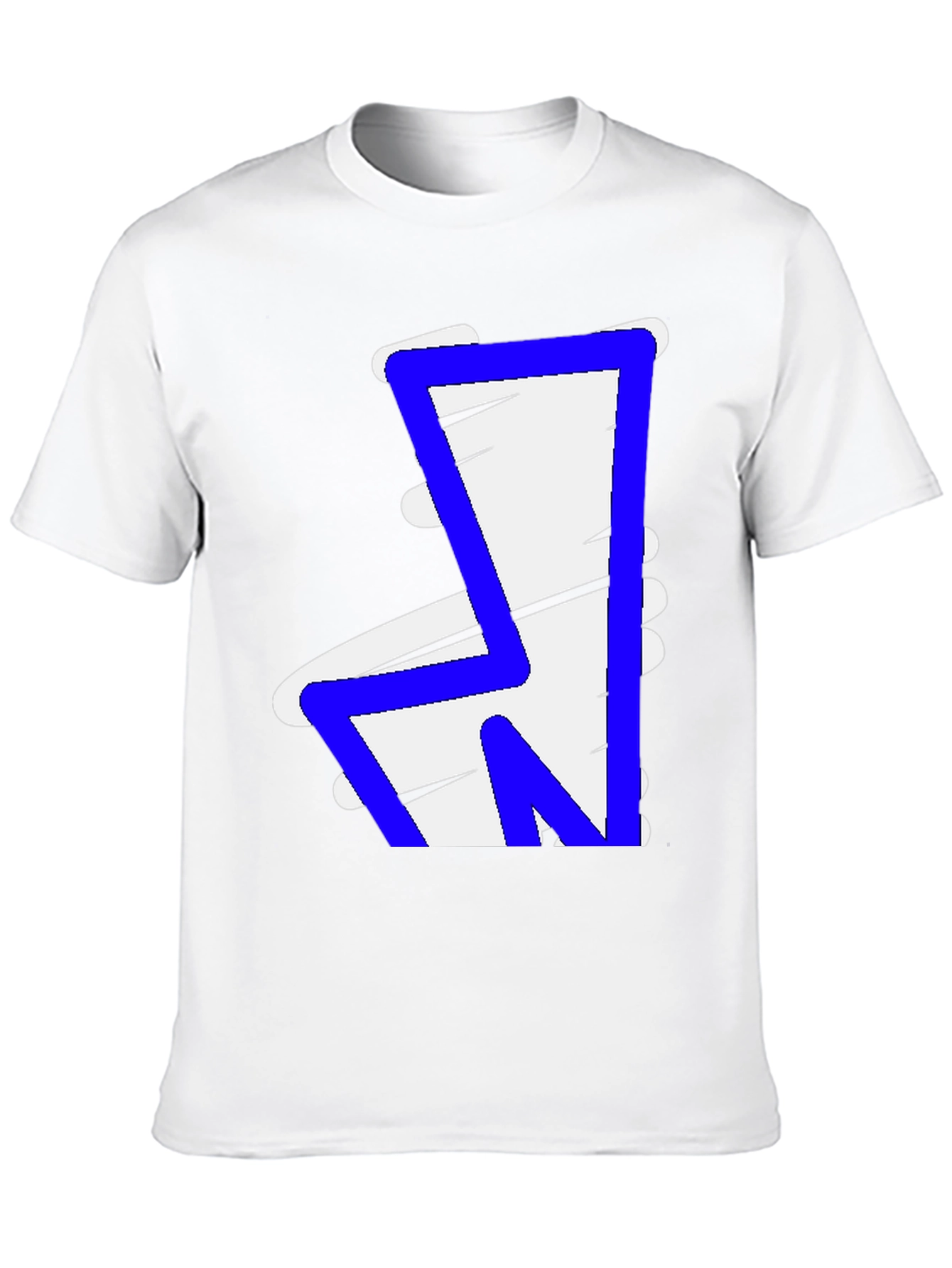Bold Graphic Tee - Abstract Blue & White Design
