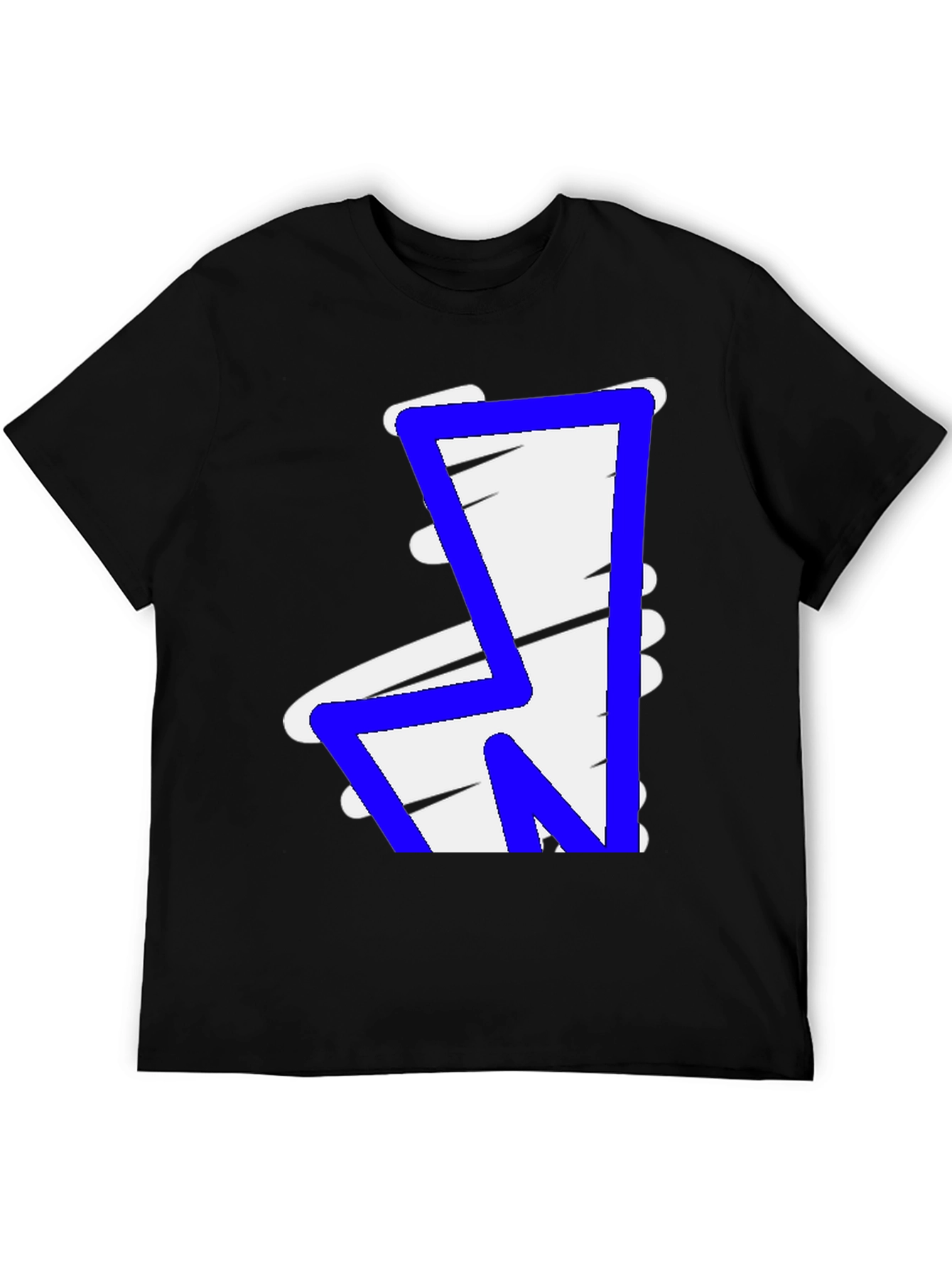Bold Graphic Tee - Abstract Blue & White Design