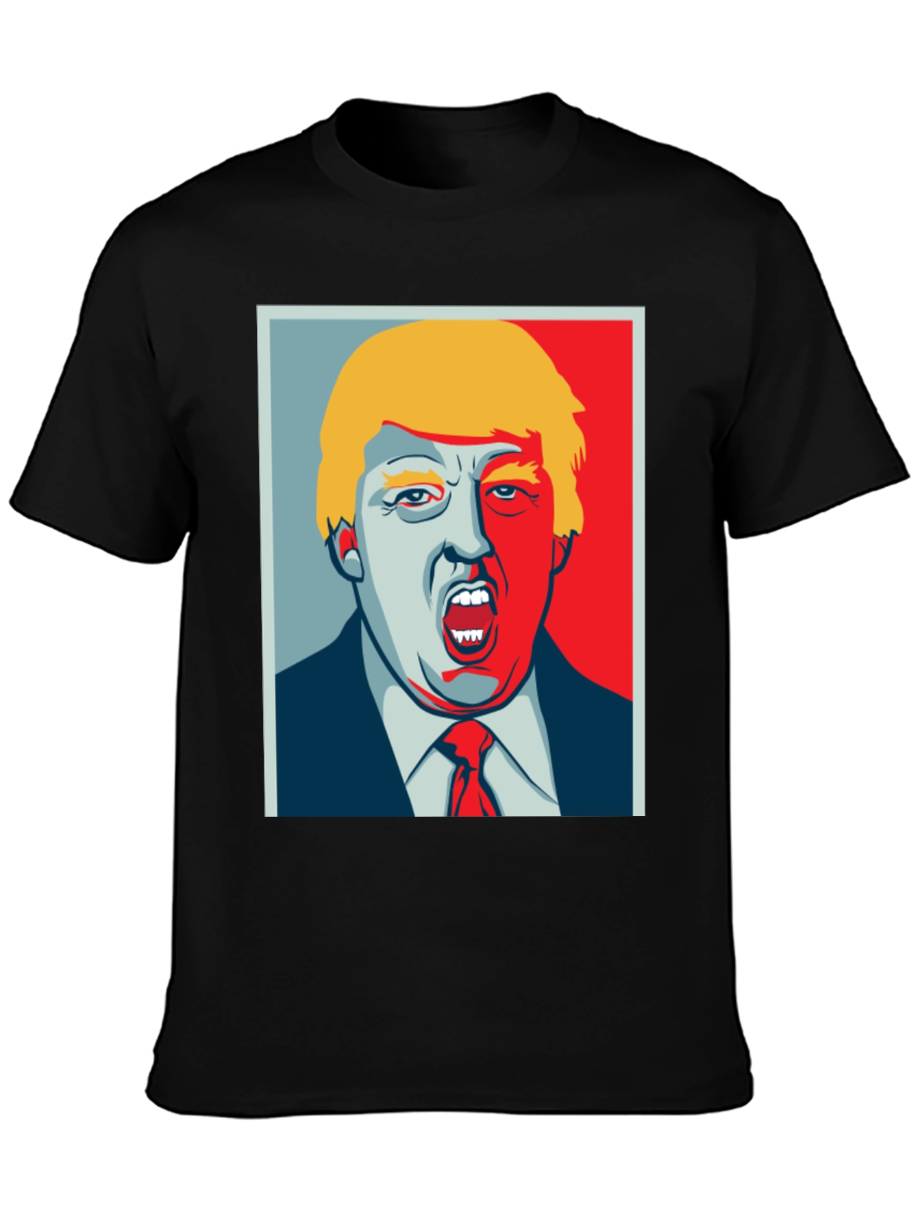 Trump Political Art Graphic Tee - Black Cotton T-Shirt