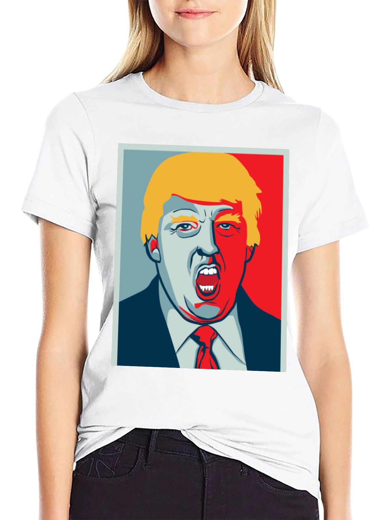 Trump Political Art Graphic Tee - Black Cotton T-Shirt