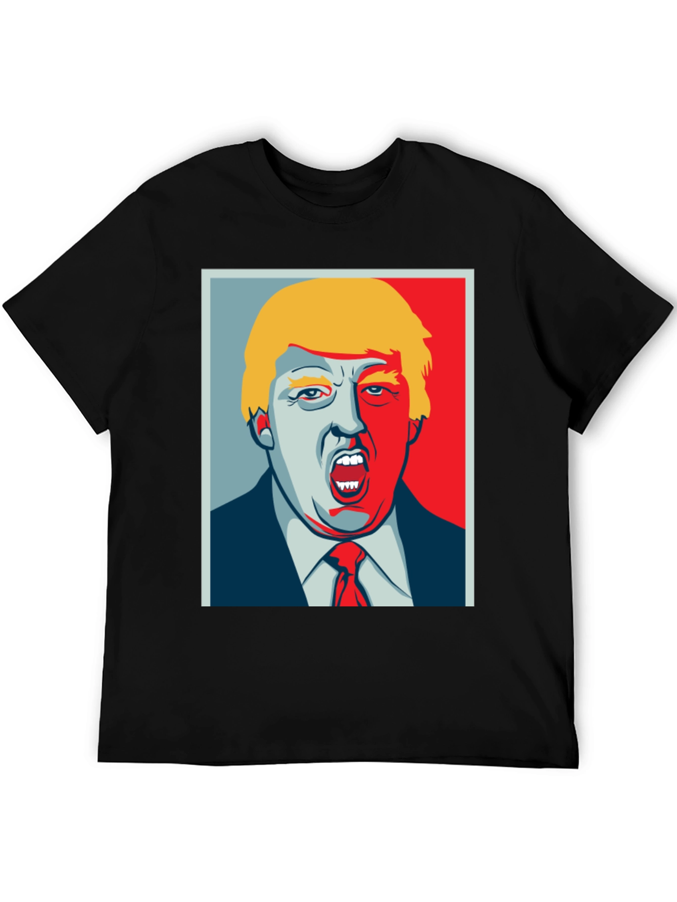 Trump Political Art Graphic Tee - Black Cotton T-Shirt