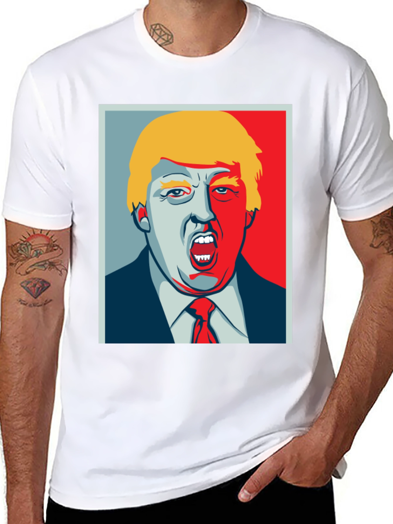 Trump Political Art Graphic Tee - Black Cotton T-Shirt