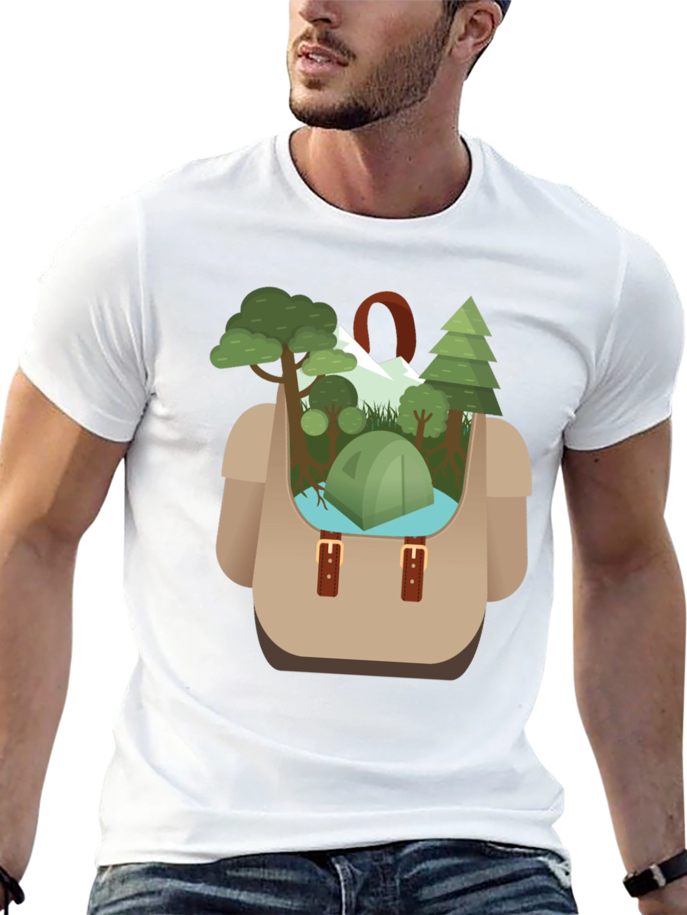 Camping Backpack Graphic Tee - Adventure Ready