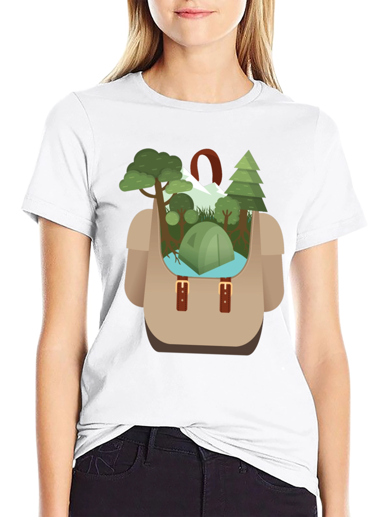 Camping Backpack Graphic Tee - Adventure Ready