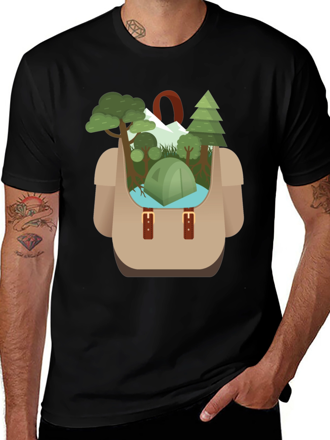 Camping Backpack Graphic Tee - Adventure Ready