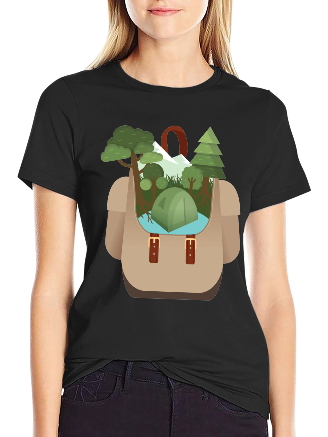 Camping Backpack Graphic Tee - Adventure Ready
