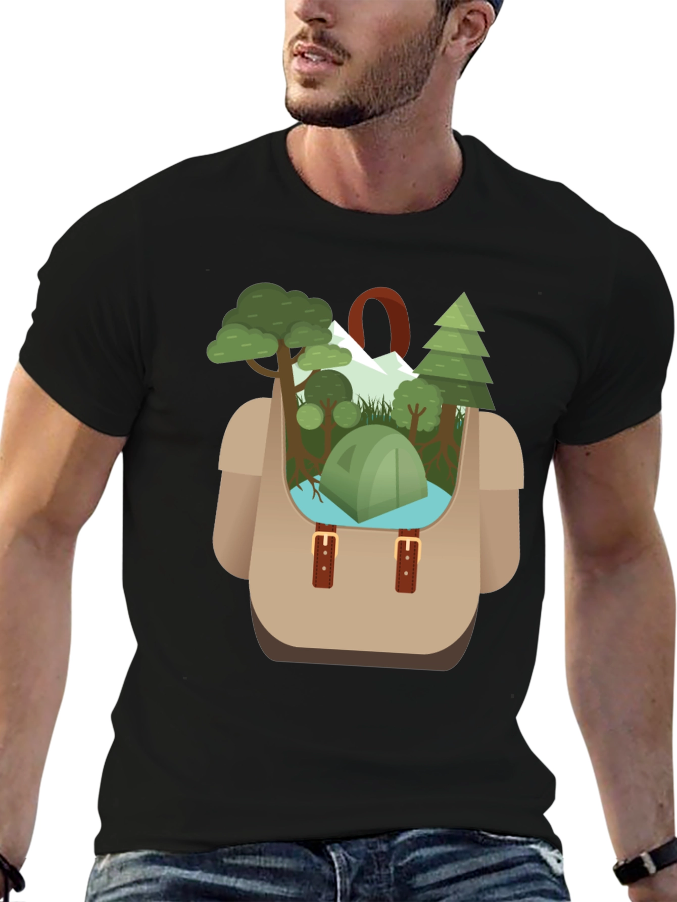 Camping Backpack Graphic Tee - Adventure Ready