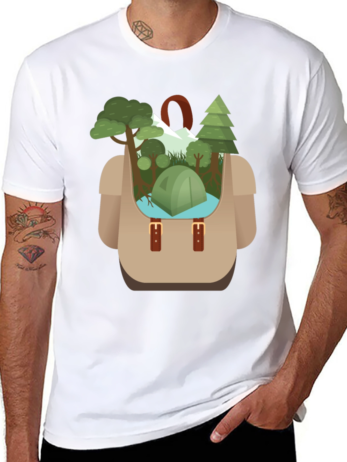 Camping Backpack Graphic Tee - Adventure Ready