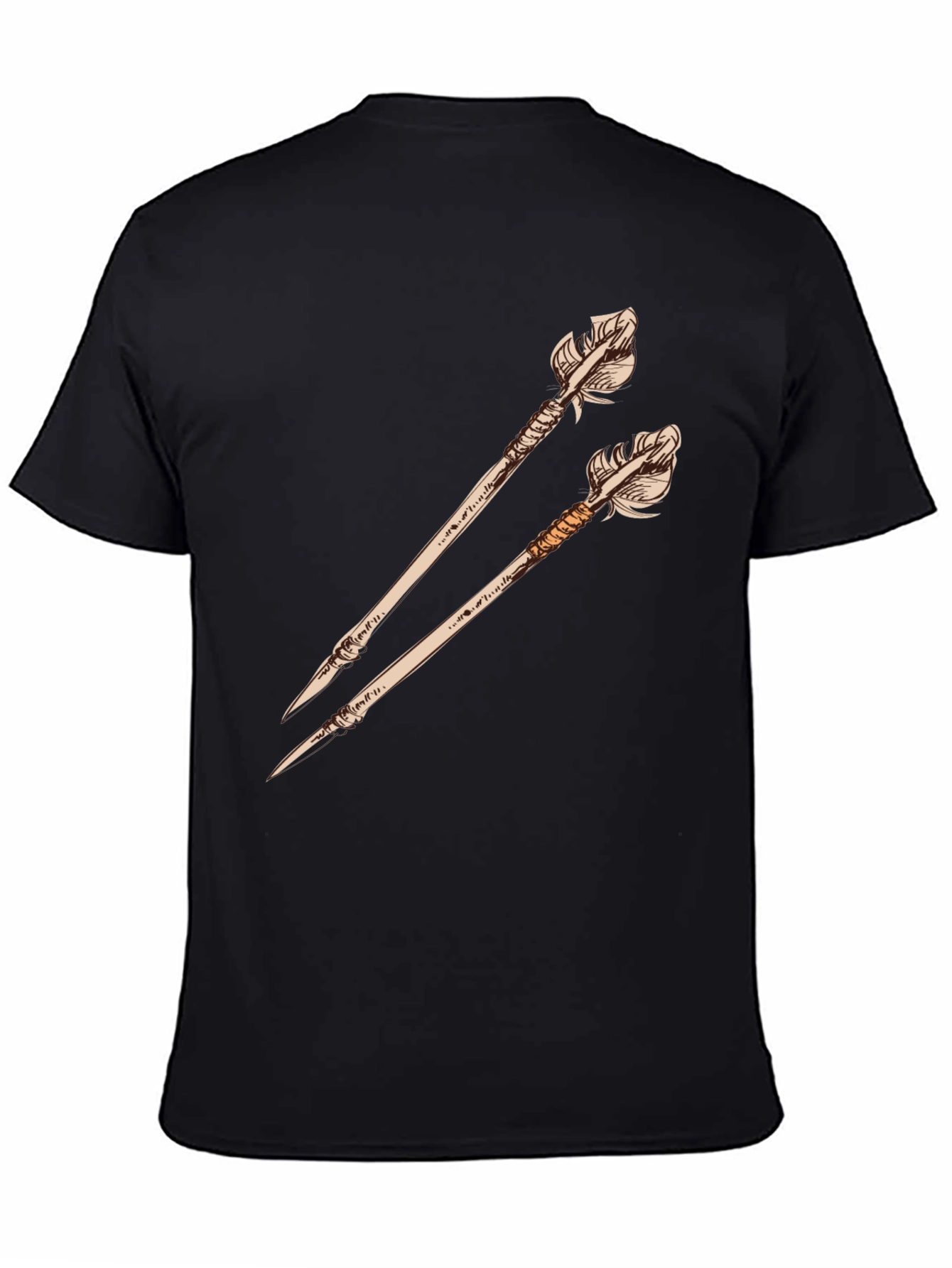 Arrow Graphic Tee - Unique Design Black Shirt