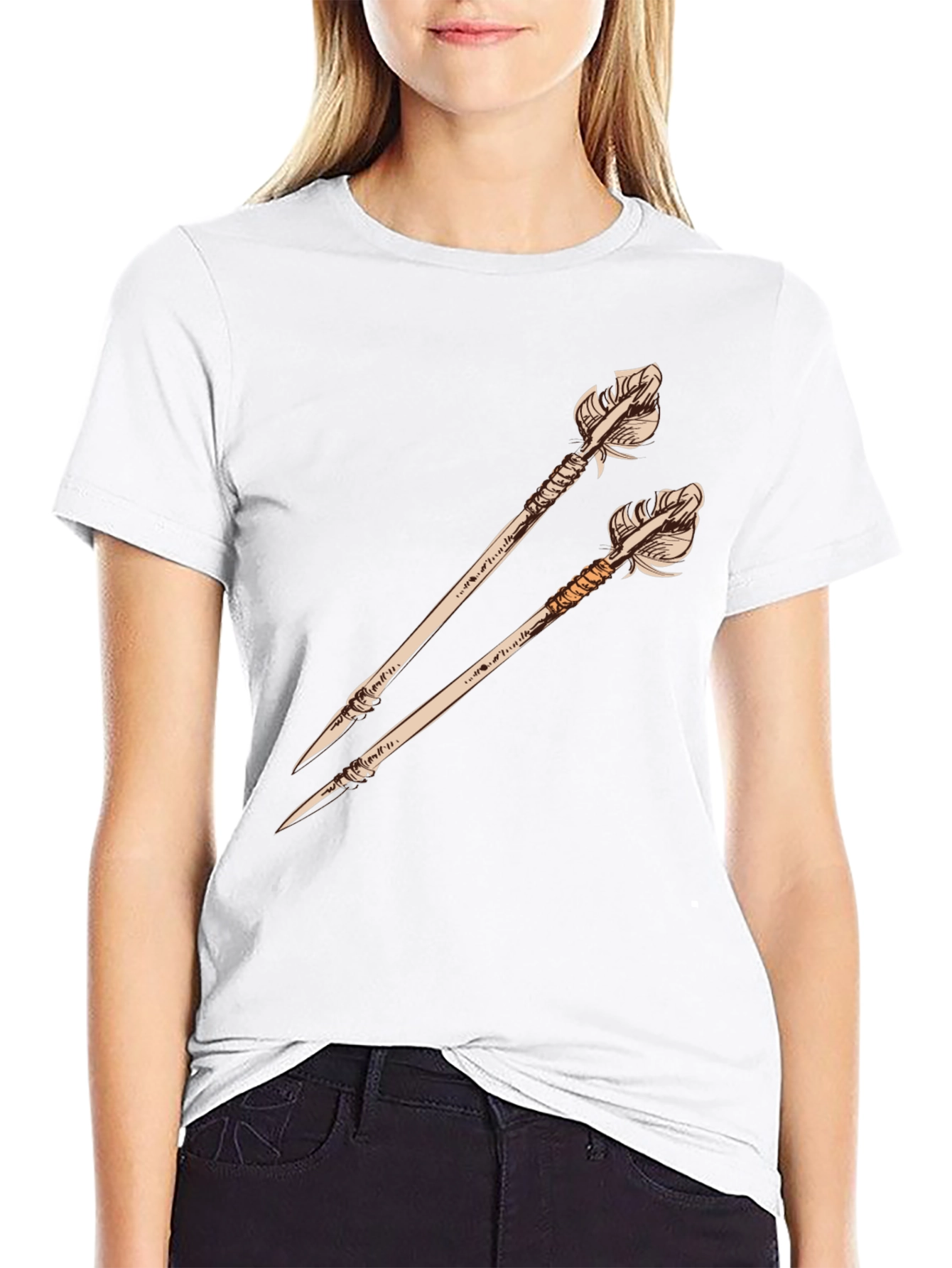 Arrow Graphic Tee - Unique Design Black Shirt