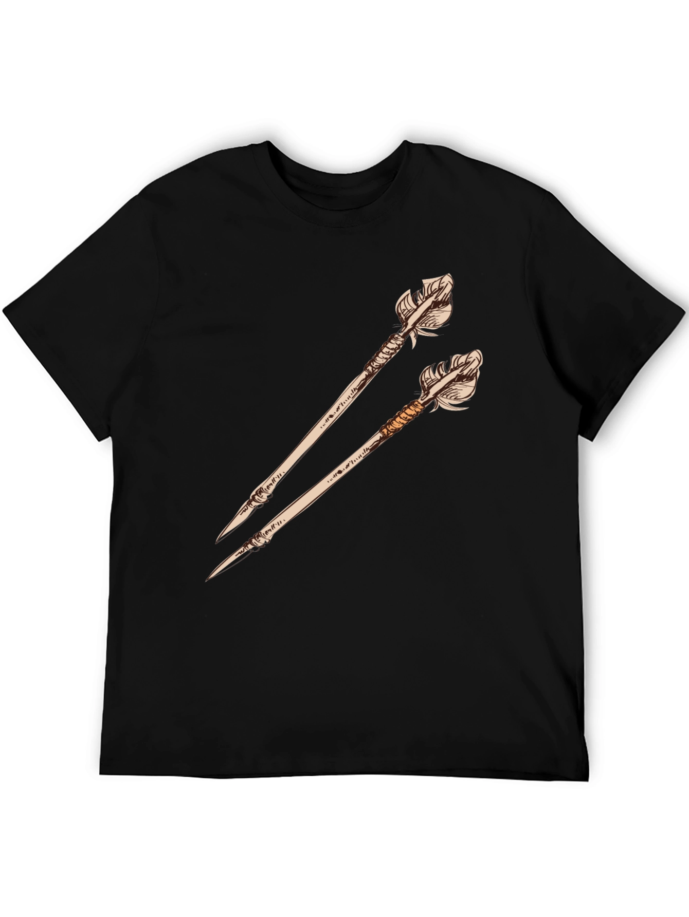Arrow Graphic Tee - Unique Design Black Shirt