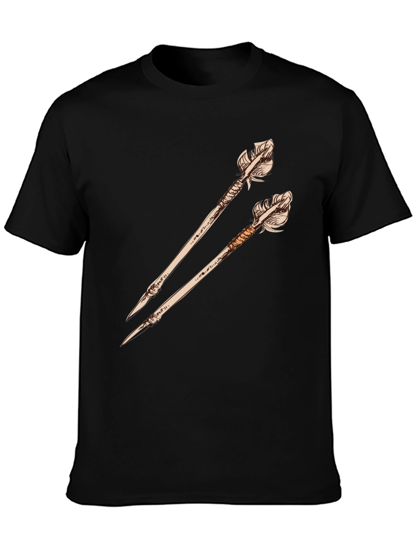 Arrow Graphic Tee - Unique Design Black Shirt