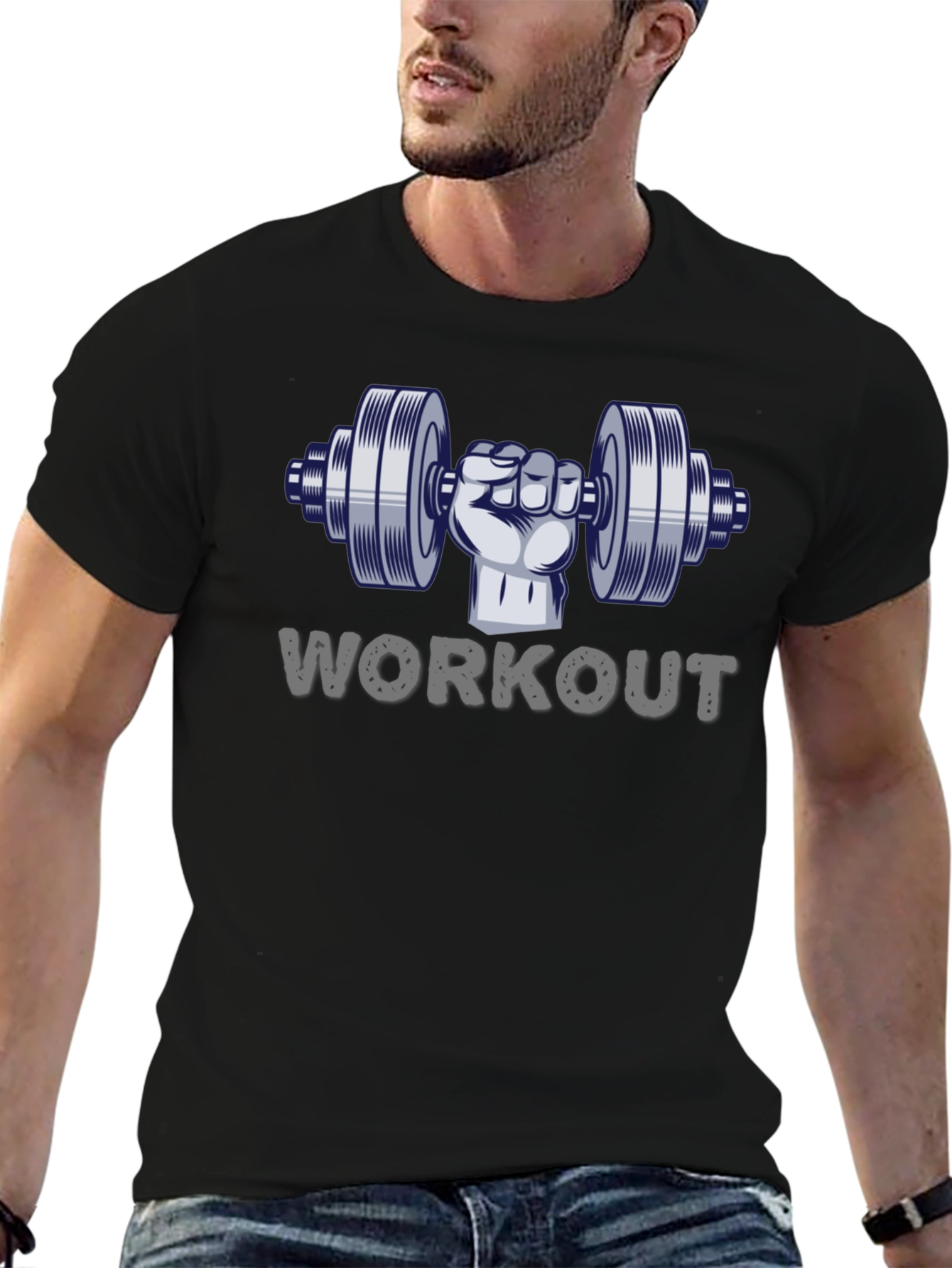 Workout Dumbbell Graphic T-Shirt