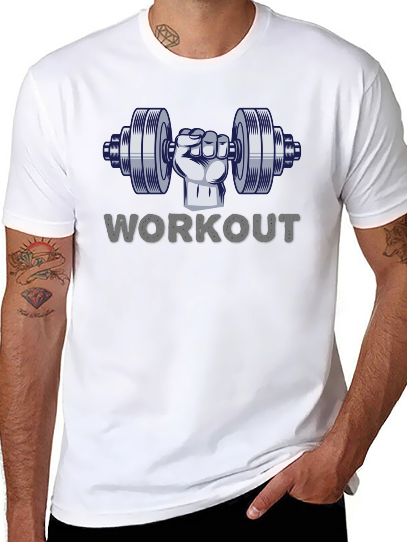 Workout Dumbbell Graphic T-Shirt