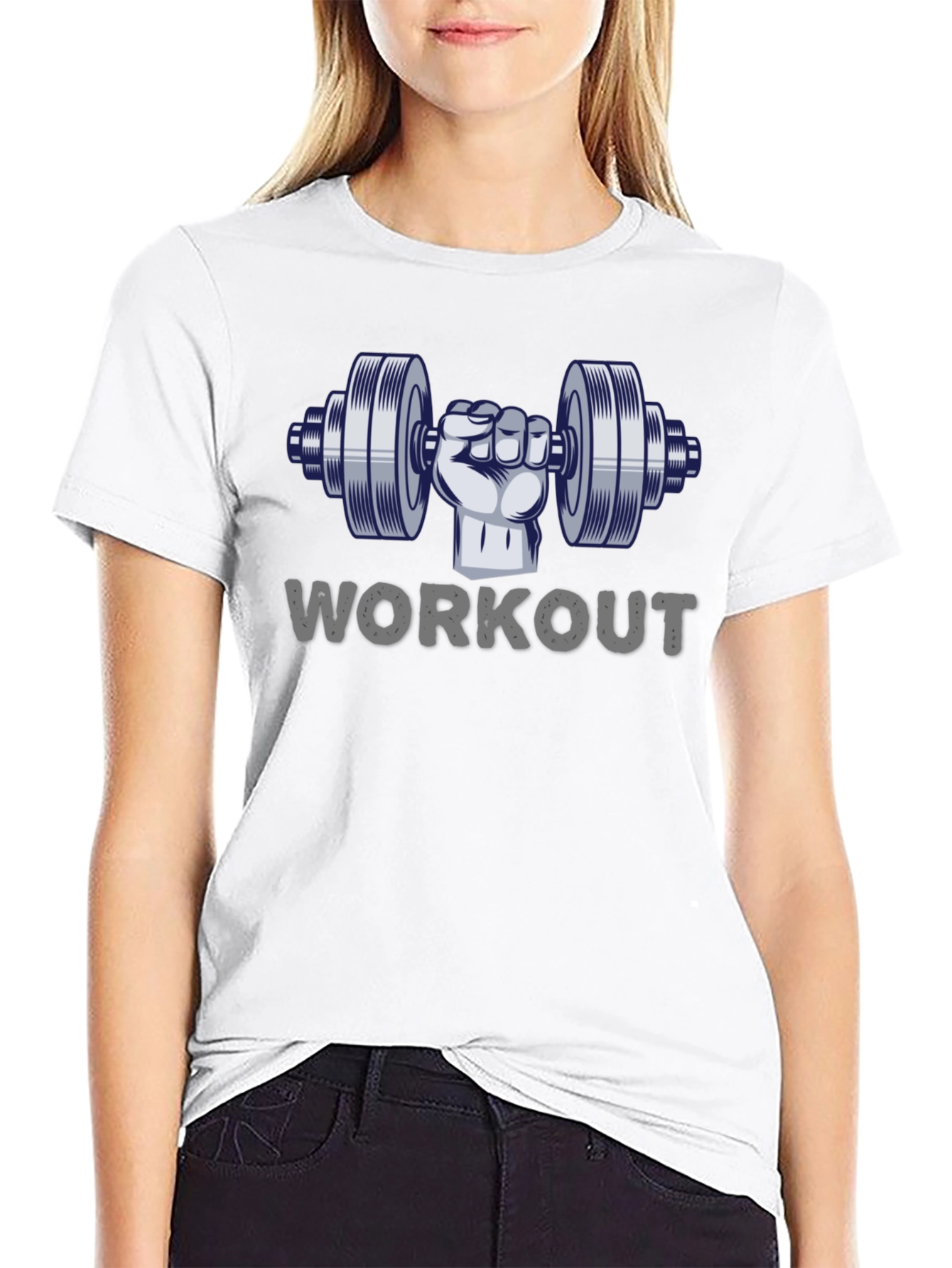Workout Dumbbell Graphic T-Shirt