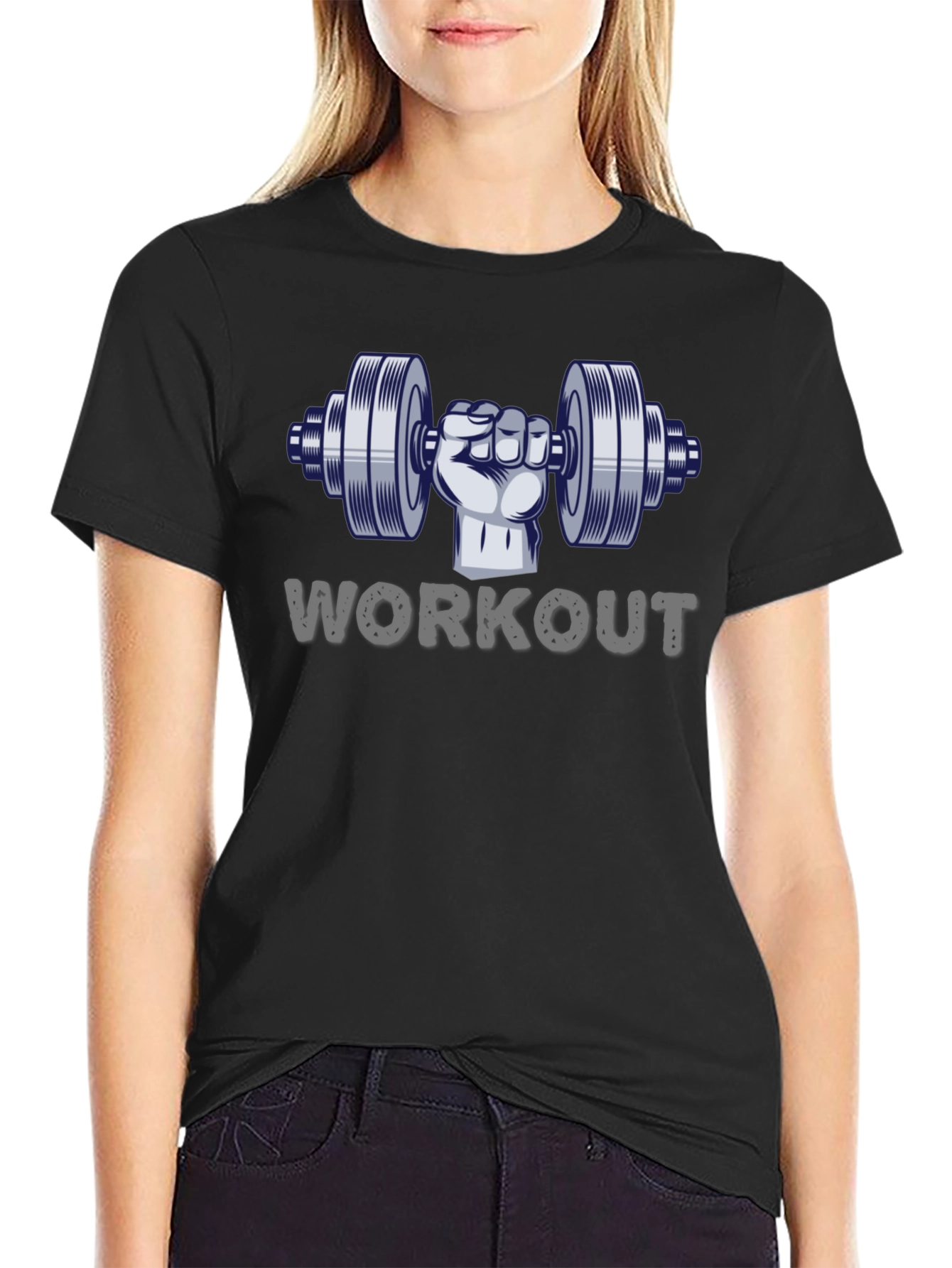 Workout Dumbbell Graphic T-Shirt