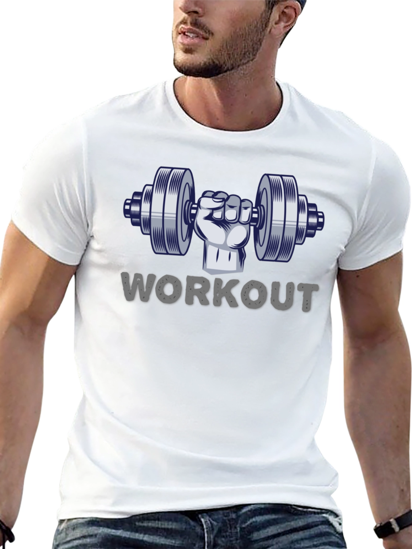 Workout Dumbbell Graphic T-Shirt