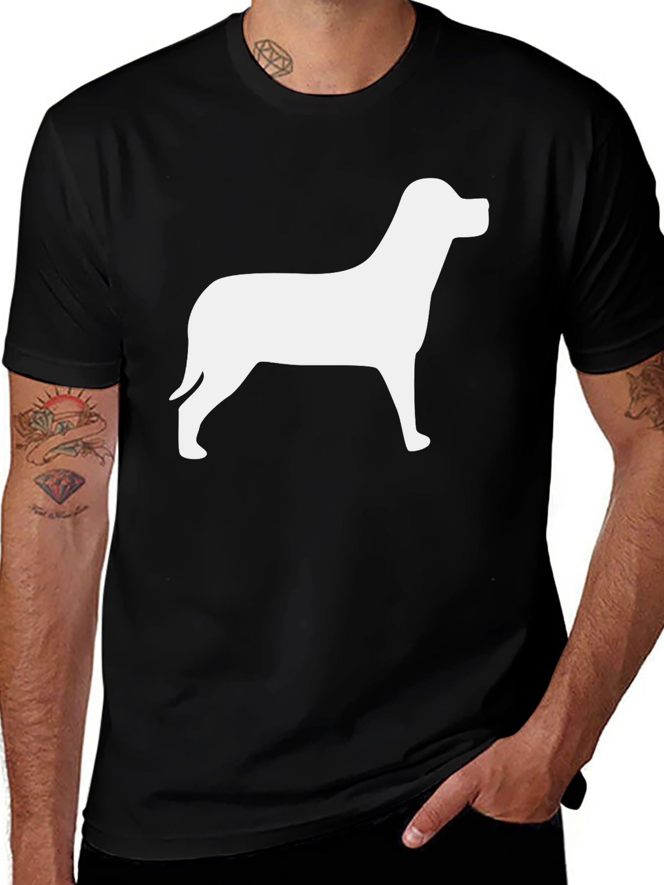 Dog Silhouette Black T-Shirt