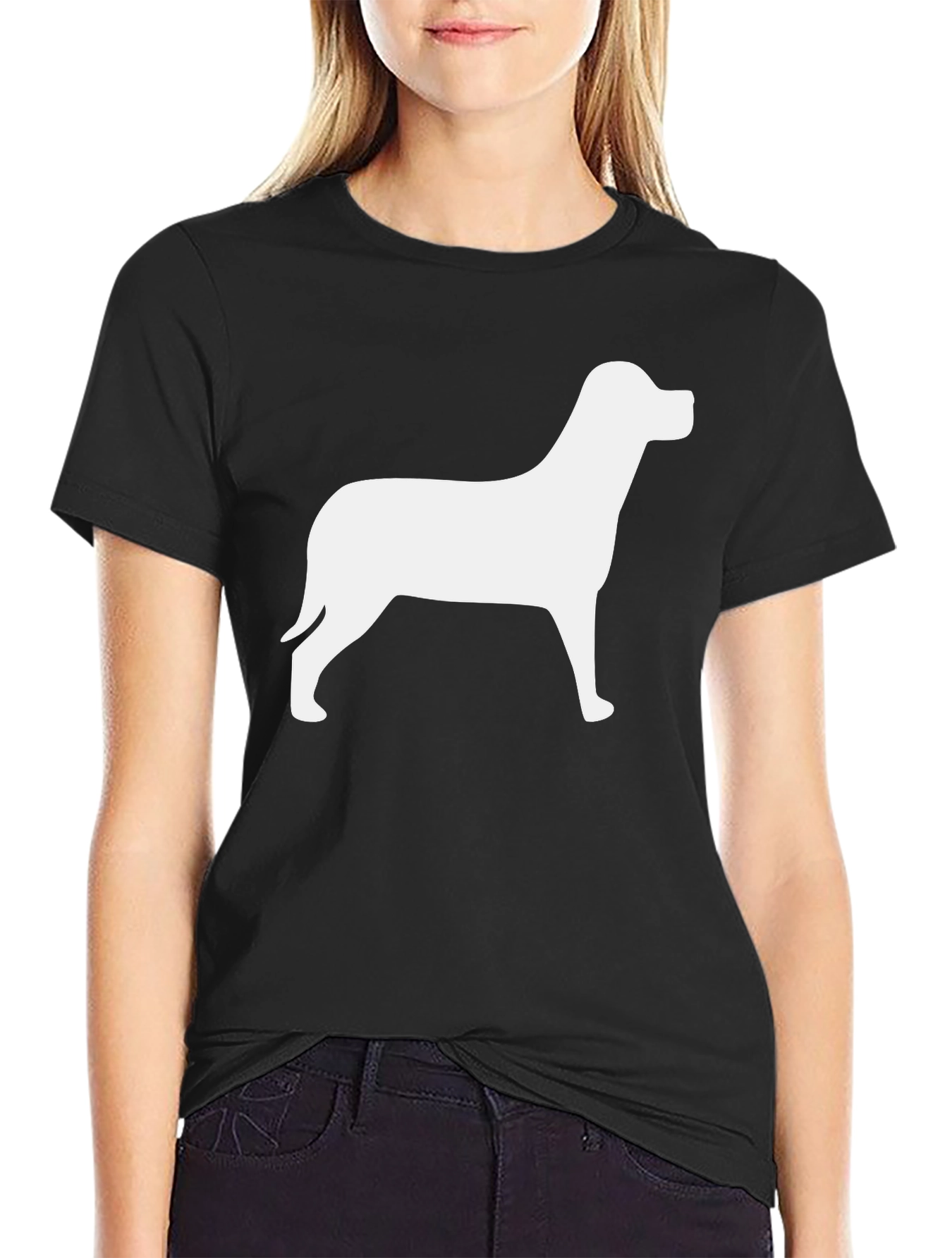 Dog Silhouette Black T-Shirt