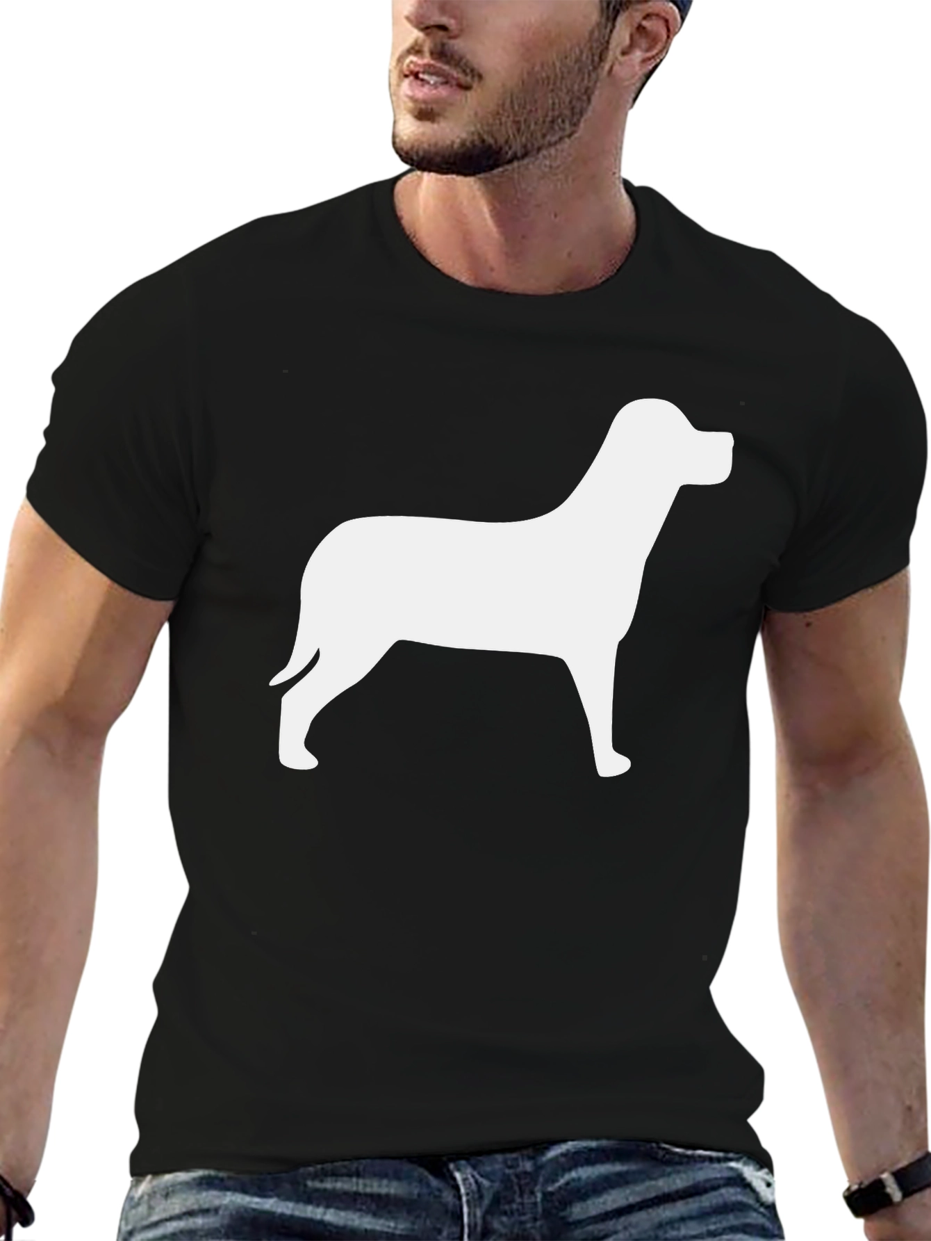 Dog Silhouette Black T-Shirt