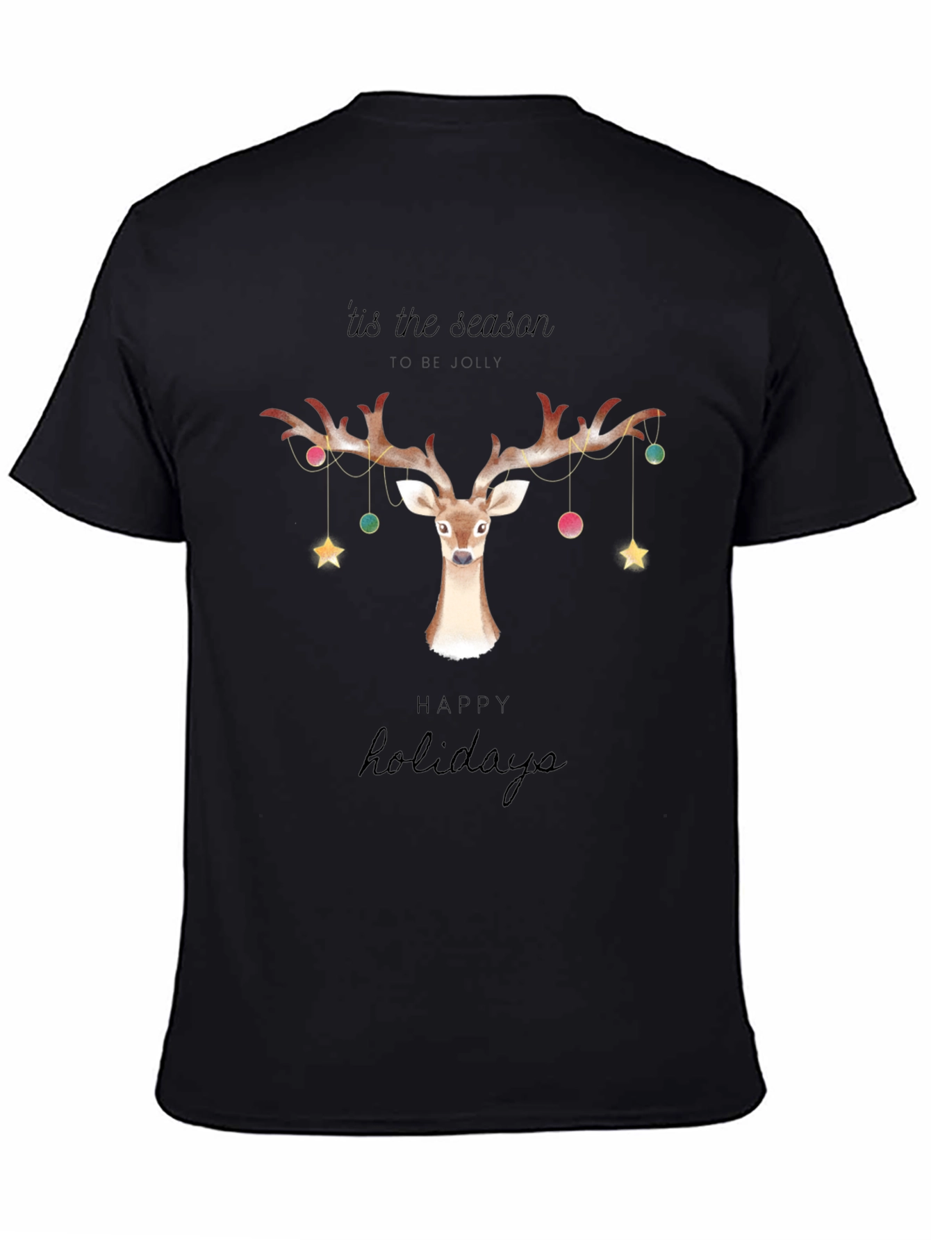 Holiday Deer Graphic Tee - Tis the Season T-Shirt