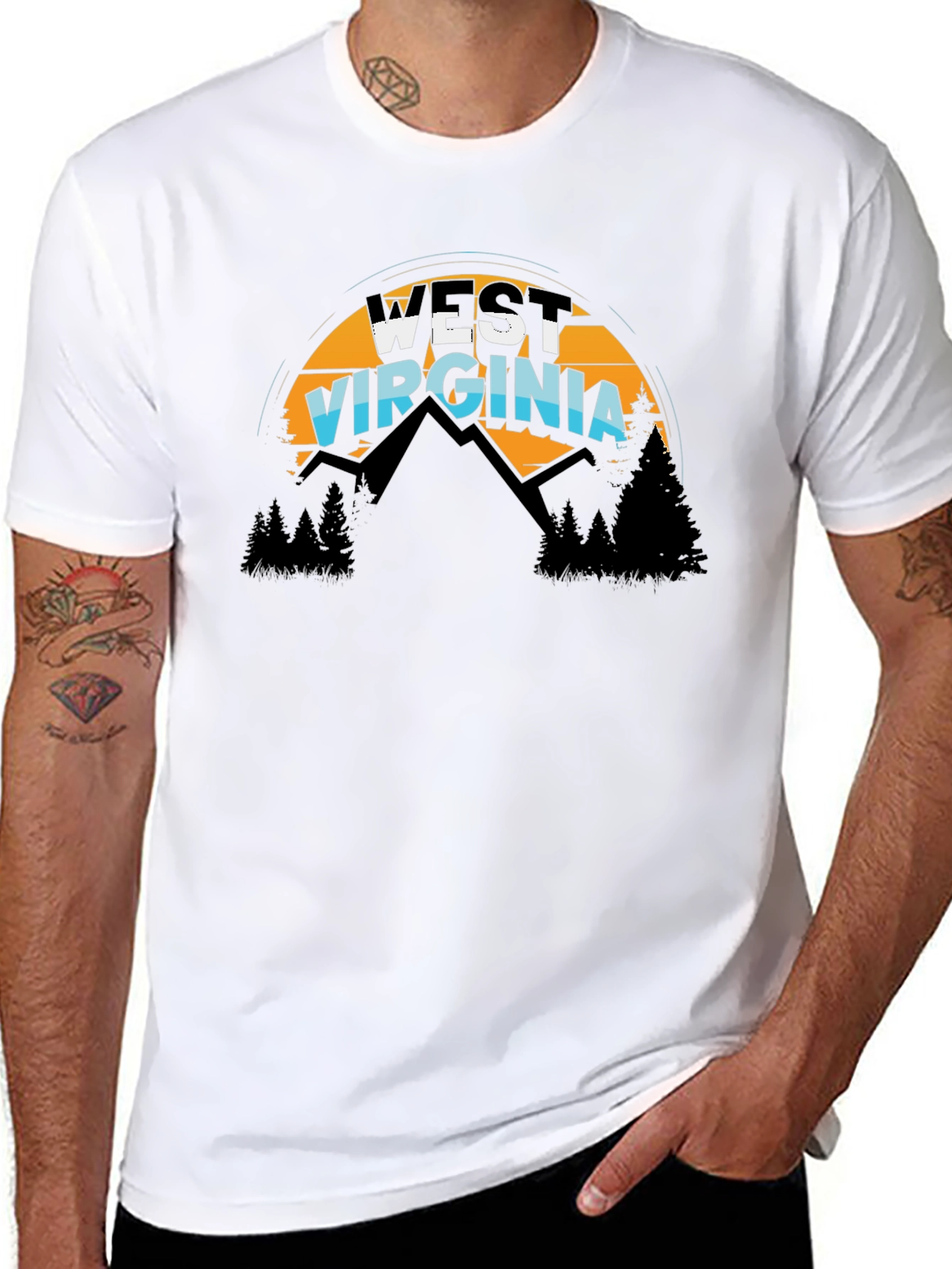 West Virginia T-Shirt Mountain Graphic Tee