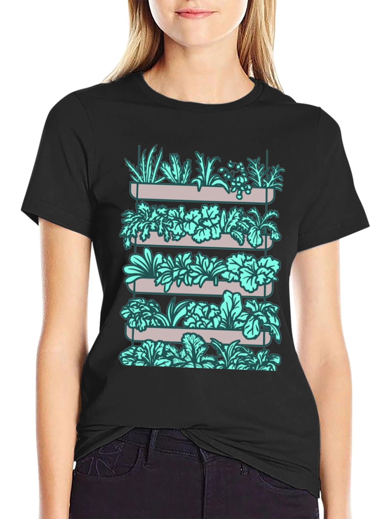 Urban Garden Tee - Stylish Vertical Garden Graphic T-Shirt