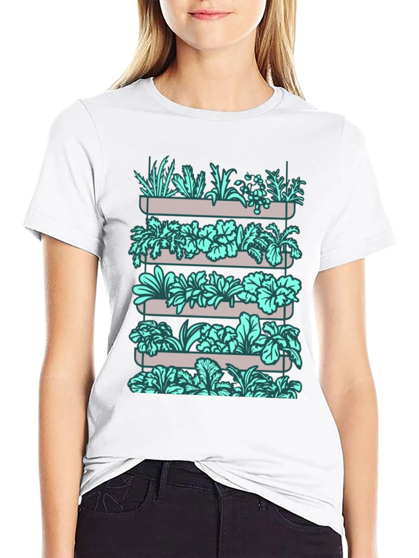 Urban Garden Tee - Stylish Vertical Garden Graphic T-Shirt