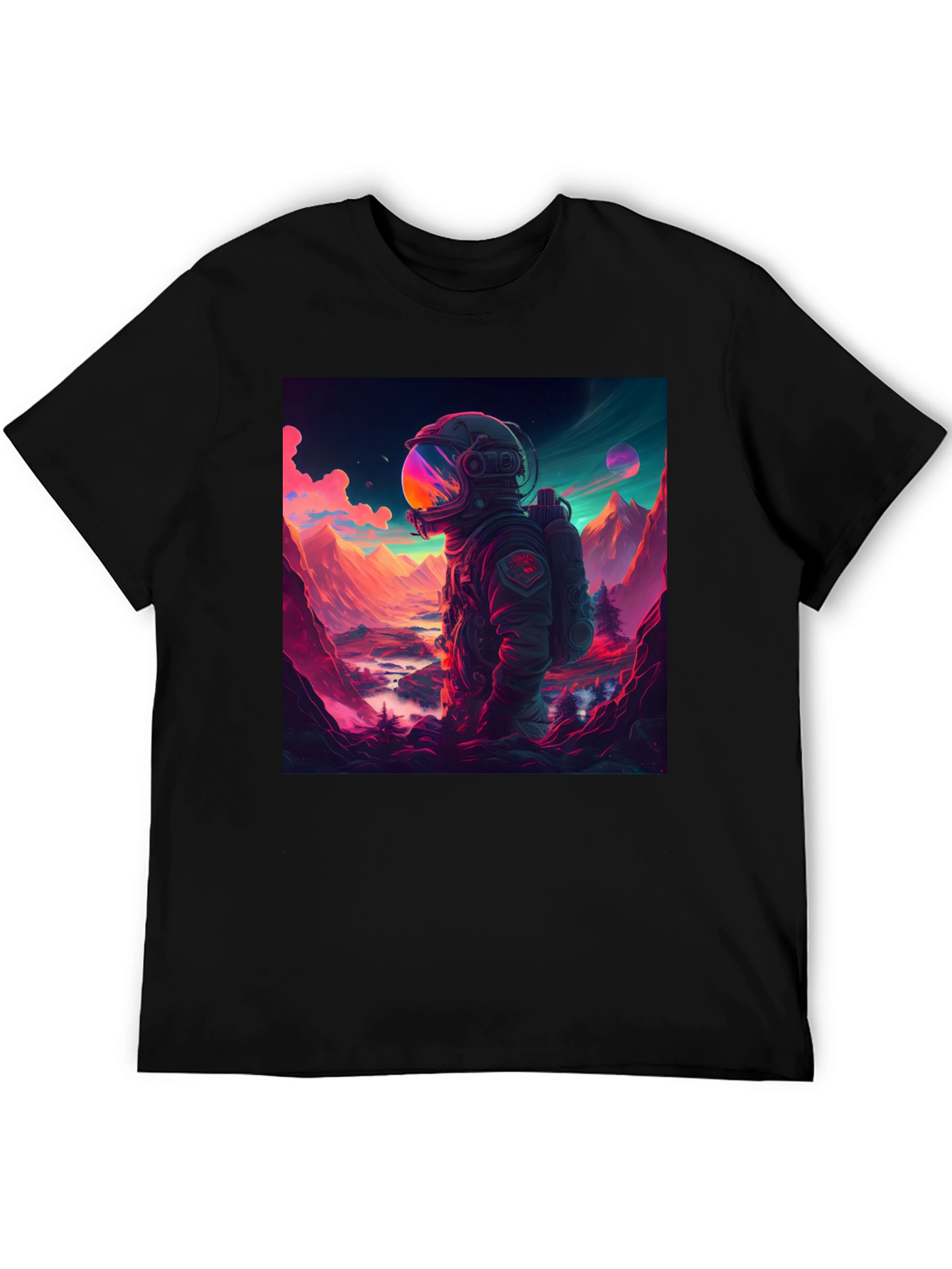 Astronaut Landscape Graphic Tee - Black
