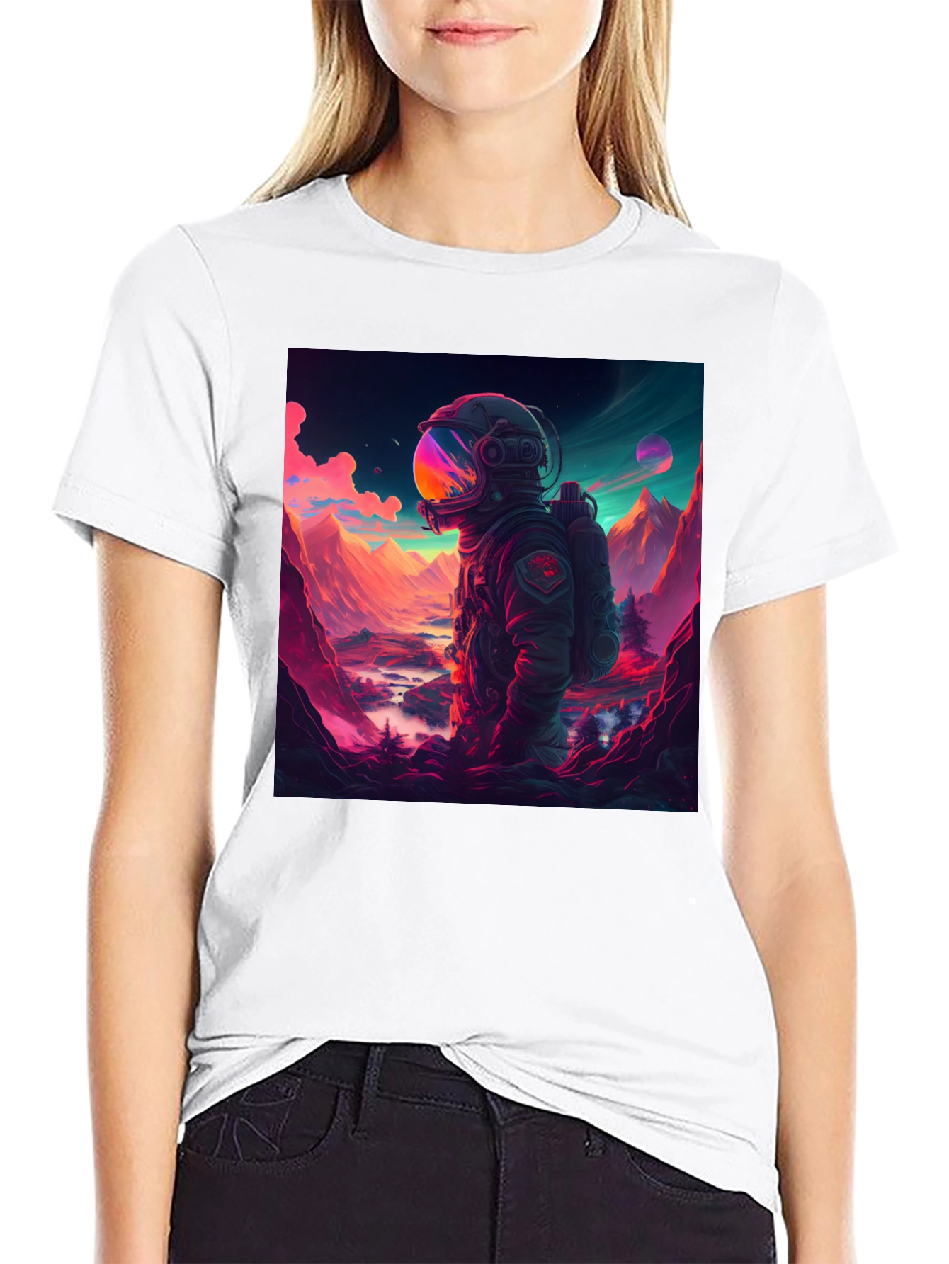 Astronaut Landscape Graphic Tee - Black