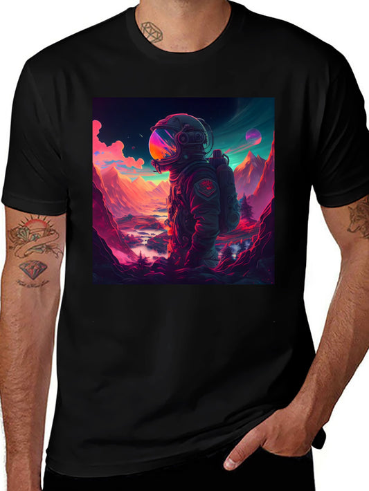 Astronaut Landscape Graphic Tee - Black