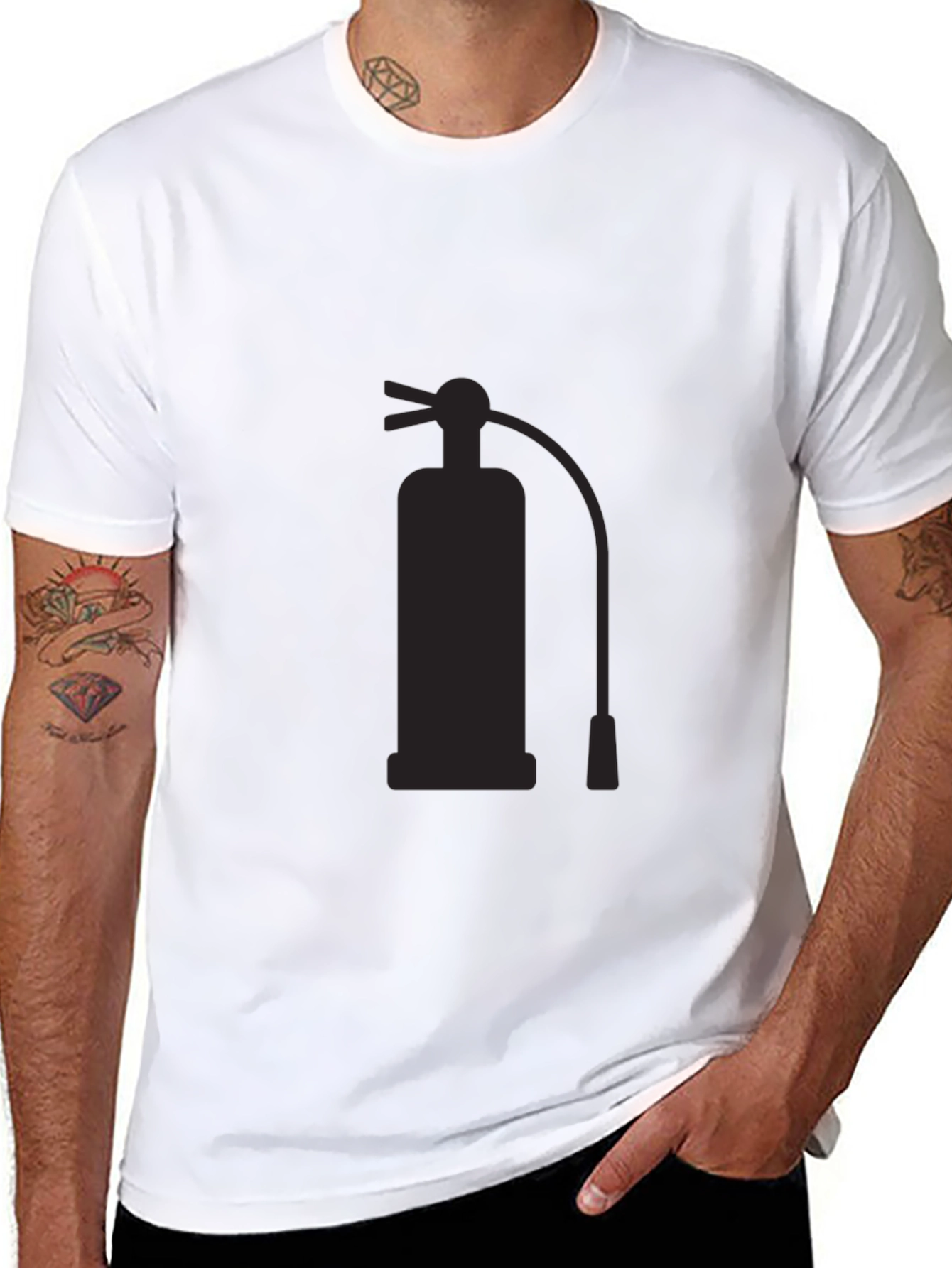 Black Fire Extinguisher Graphic T-Shirt