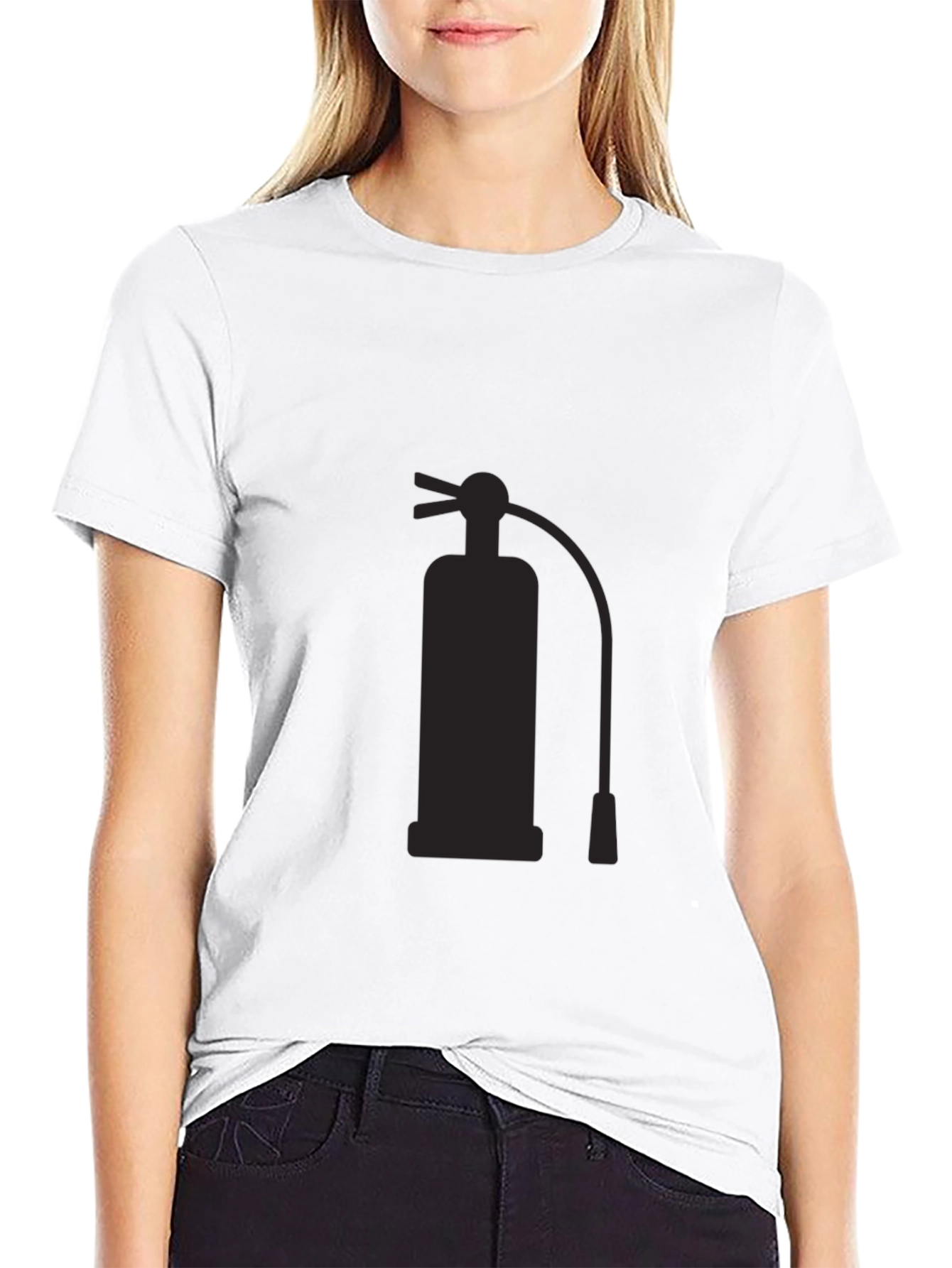 Black Fire Extinguisher Graphic T-Shirt