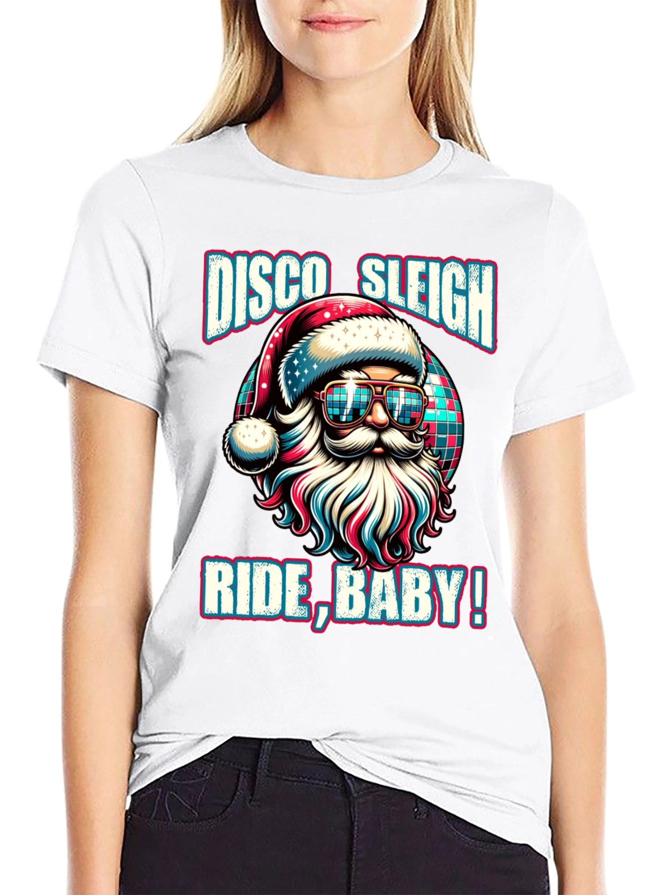 Disco Sleigh Ride Baby Santa Graphic Tee