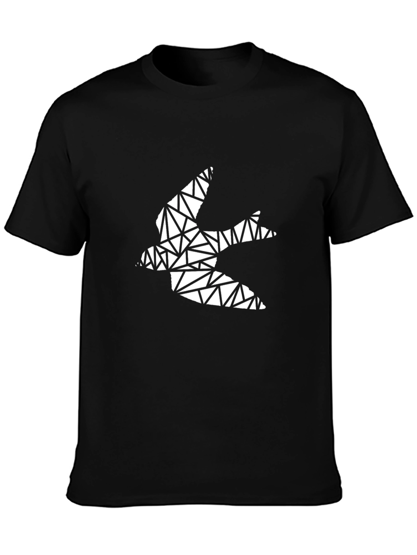 Geometric Bird Graphic Tee - Stylish Black T-Shirt