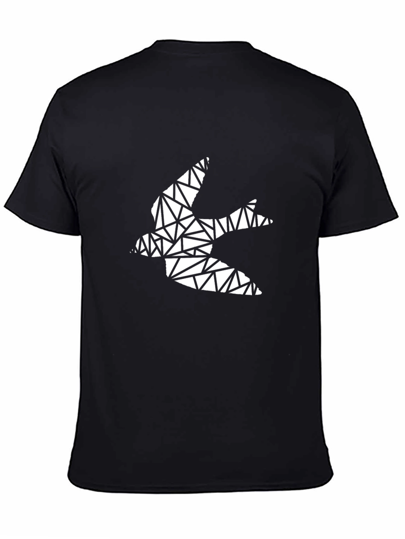 Geometric Bird Graphic Tee - Stylish Black T-Shirt