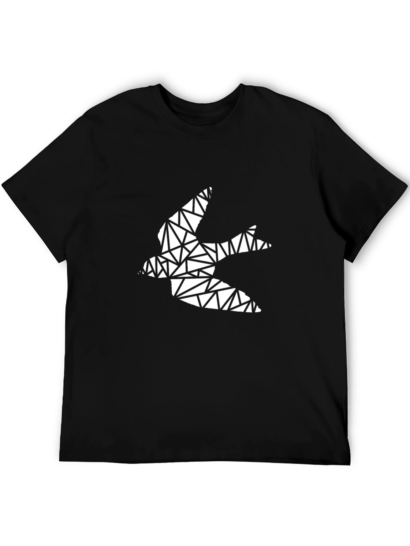 Geometric Bird Graphic Tee - Stylish Black T-Shirt