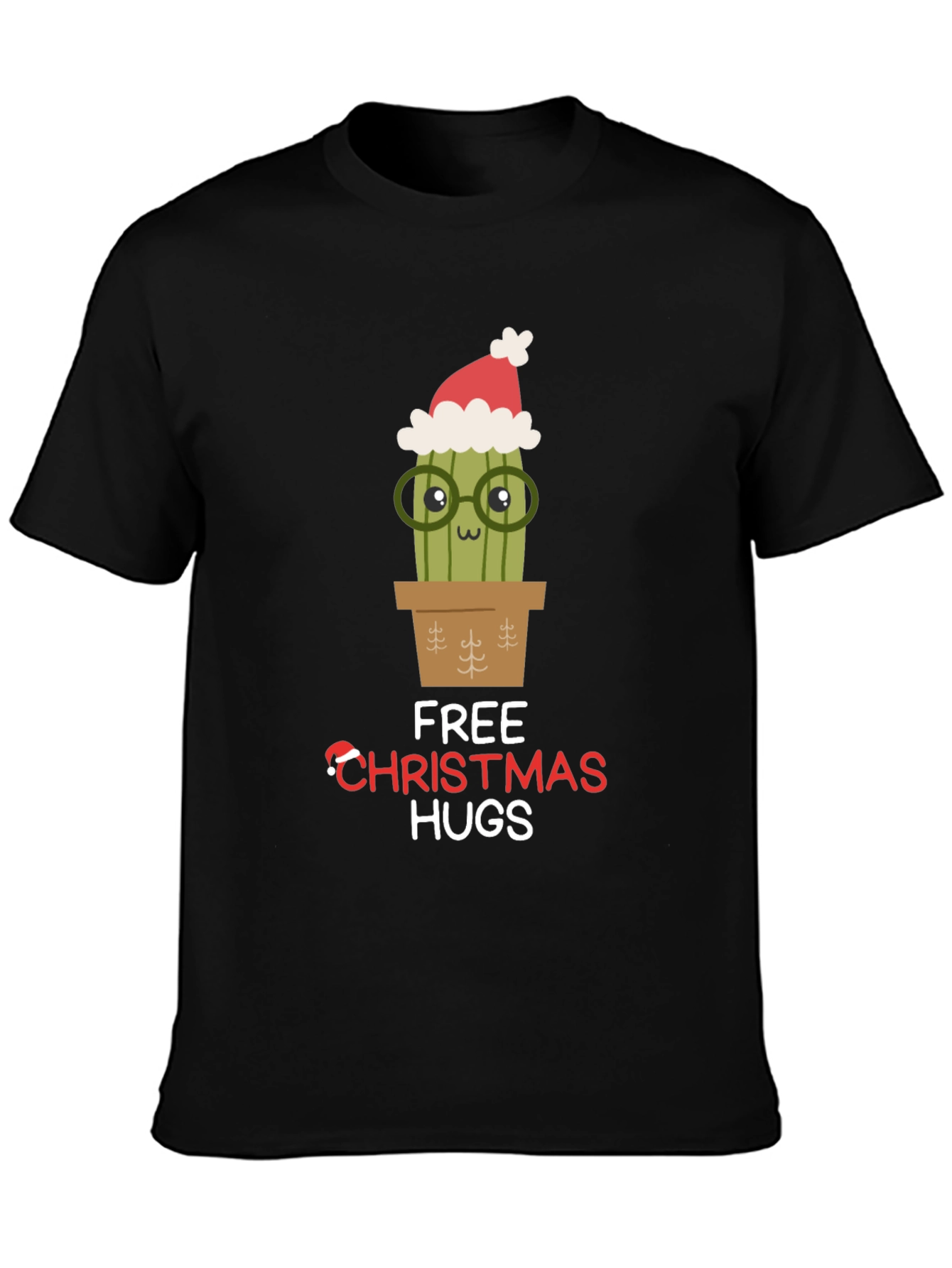 Funny Christmas Cactus Hugs T-Shirt