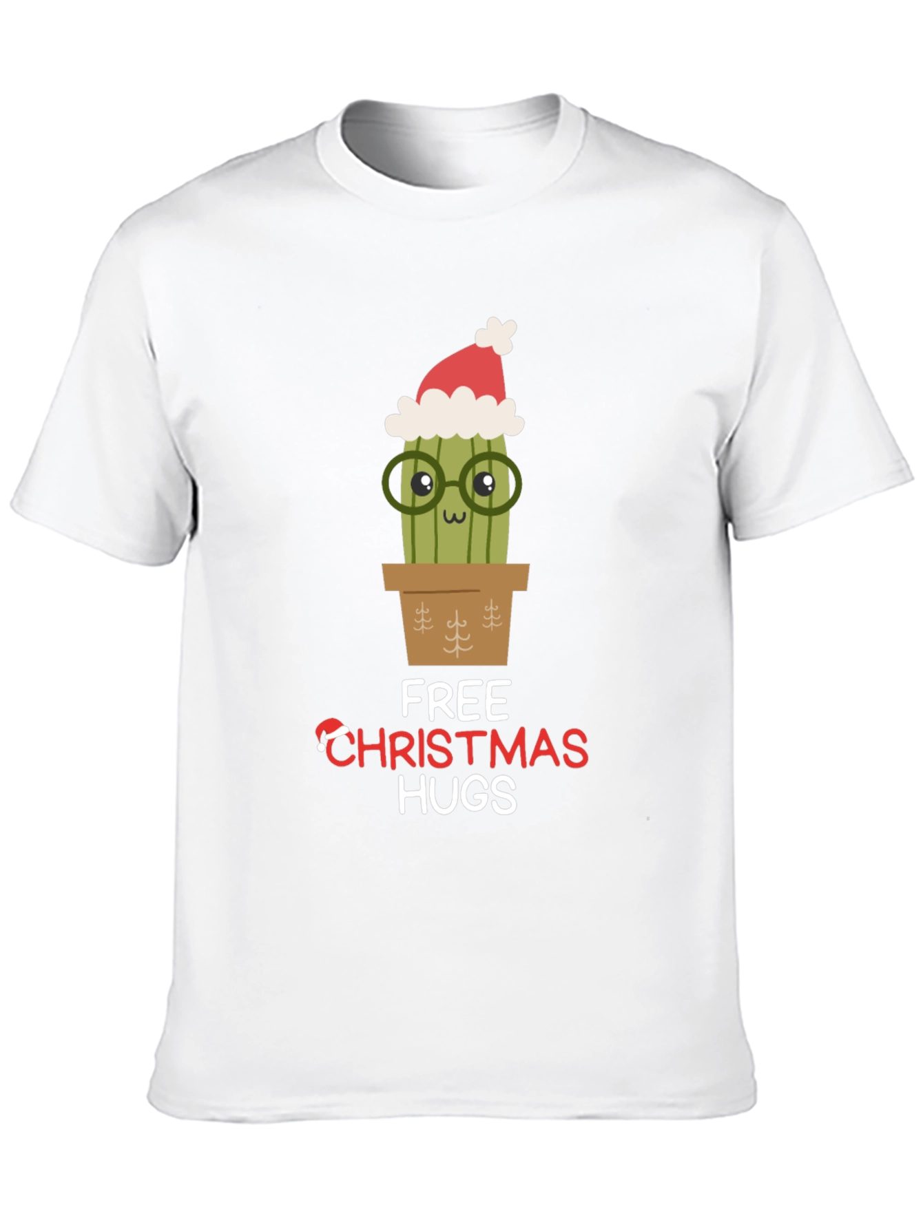 Funny Christmas Cactus Hugs T-Shirt