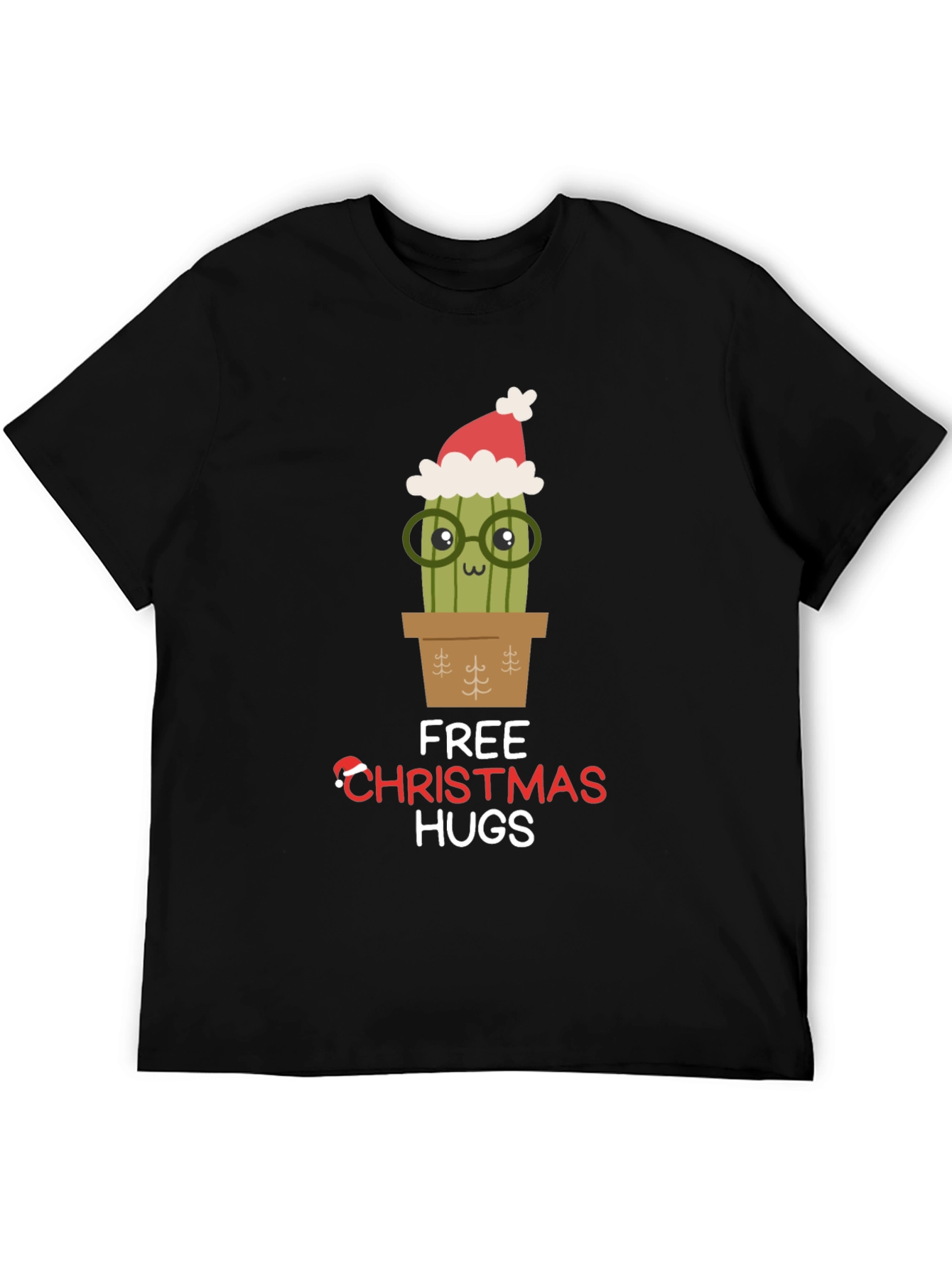 Funny Christmas Cactus Hugs T-Shirt