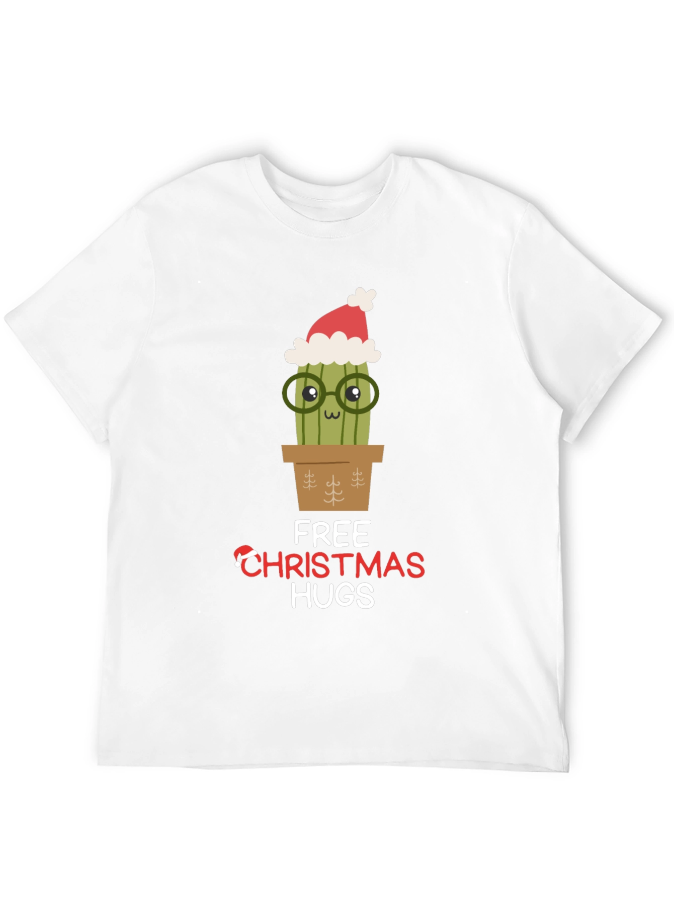 Funny Christmas Cactus Hugs T-Shirt