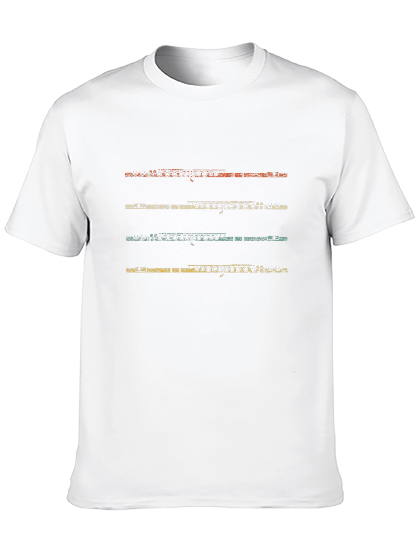 Retro Flute Player Black T-Shirt