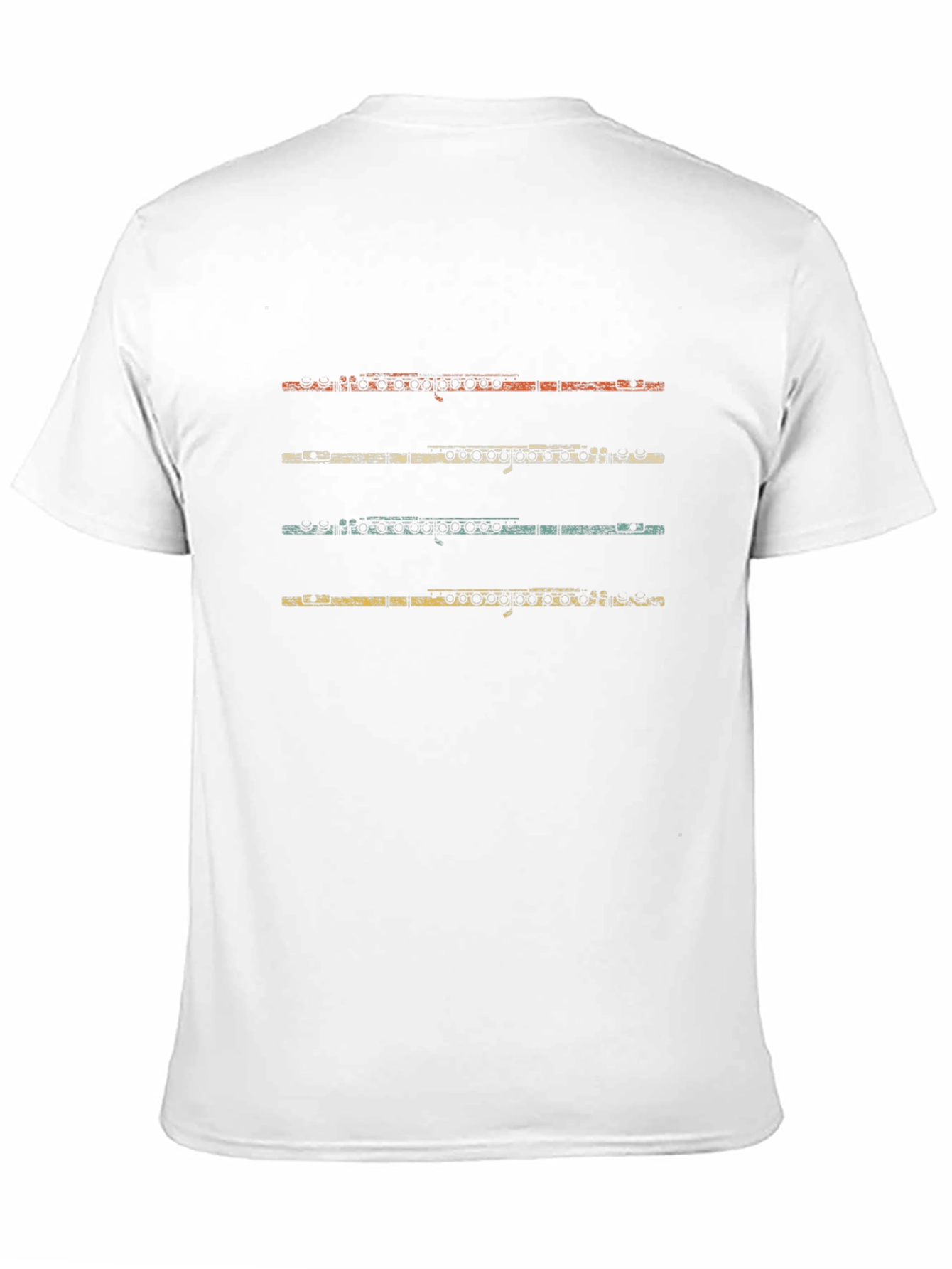 Retro Flute Player Black T-Shirt