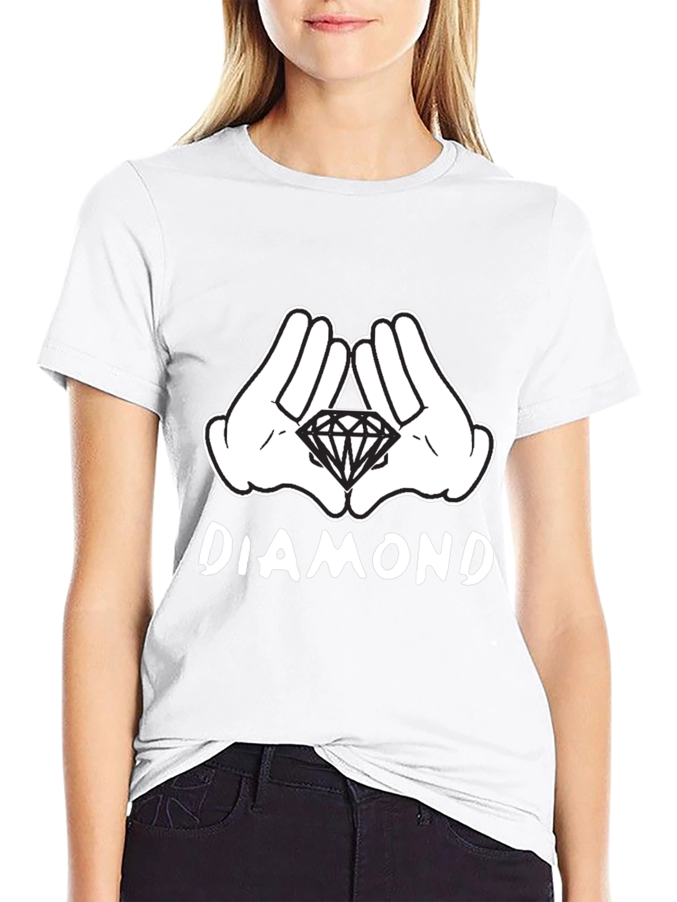 Diamond Hands Graphic Black T-Shirt
