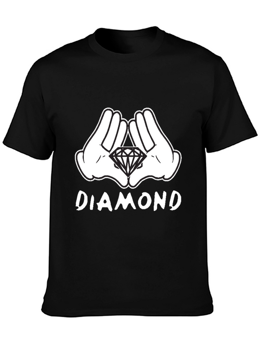 Diamond Hands Graphic Black T-Shirt
