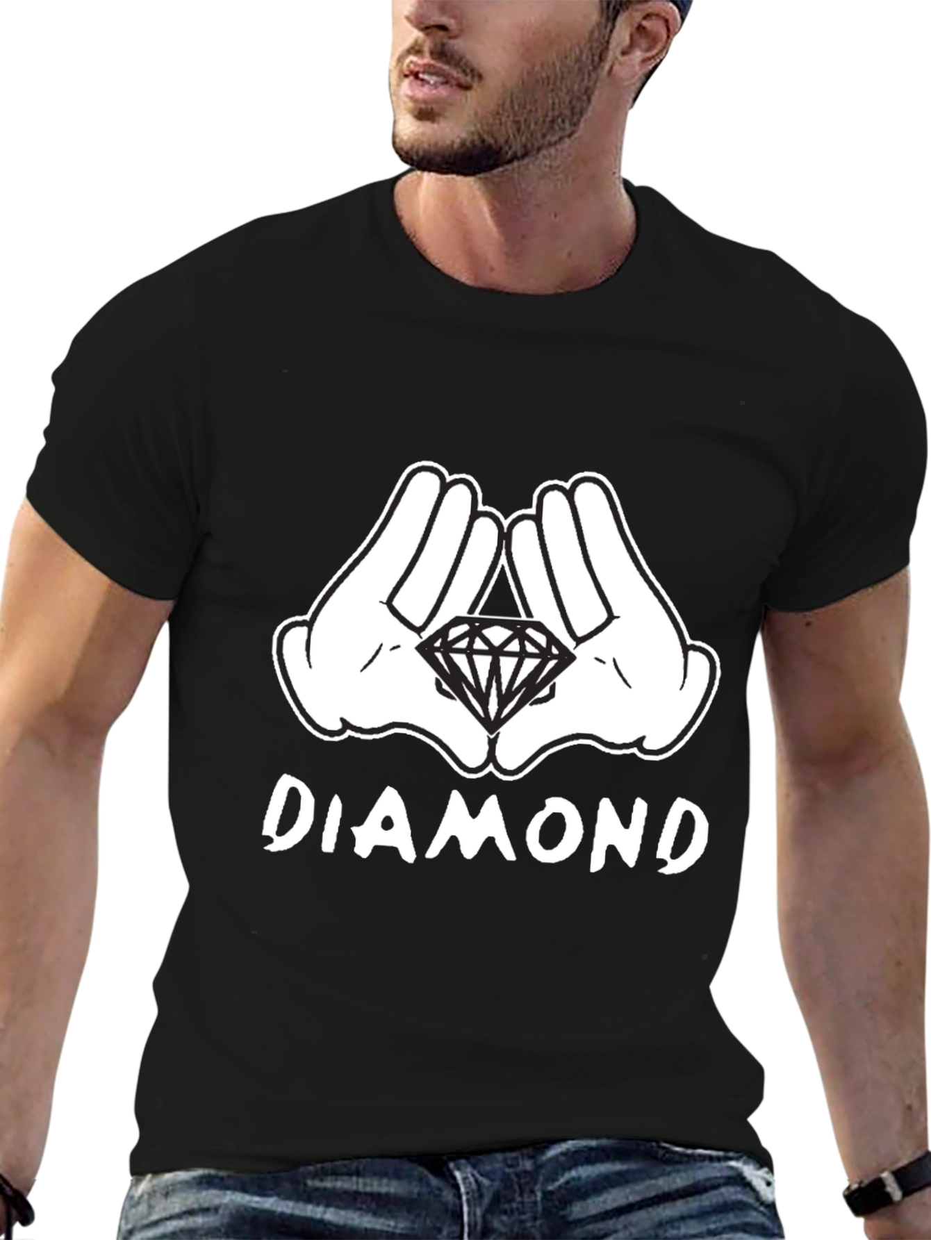 Diamond Hands Graphic Black T-Shirt