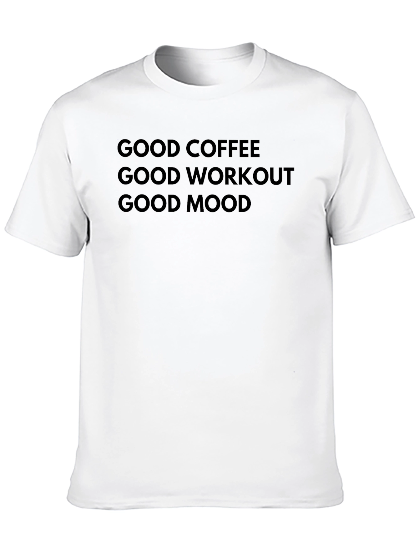 Good Coffee Workout Mood Black Graphic Tee